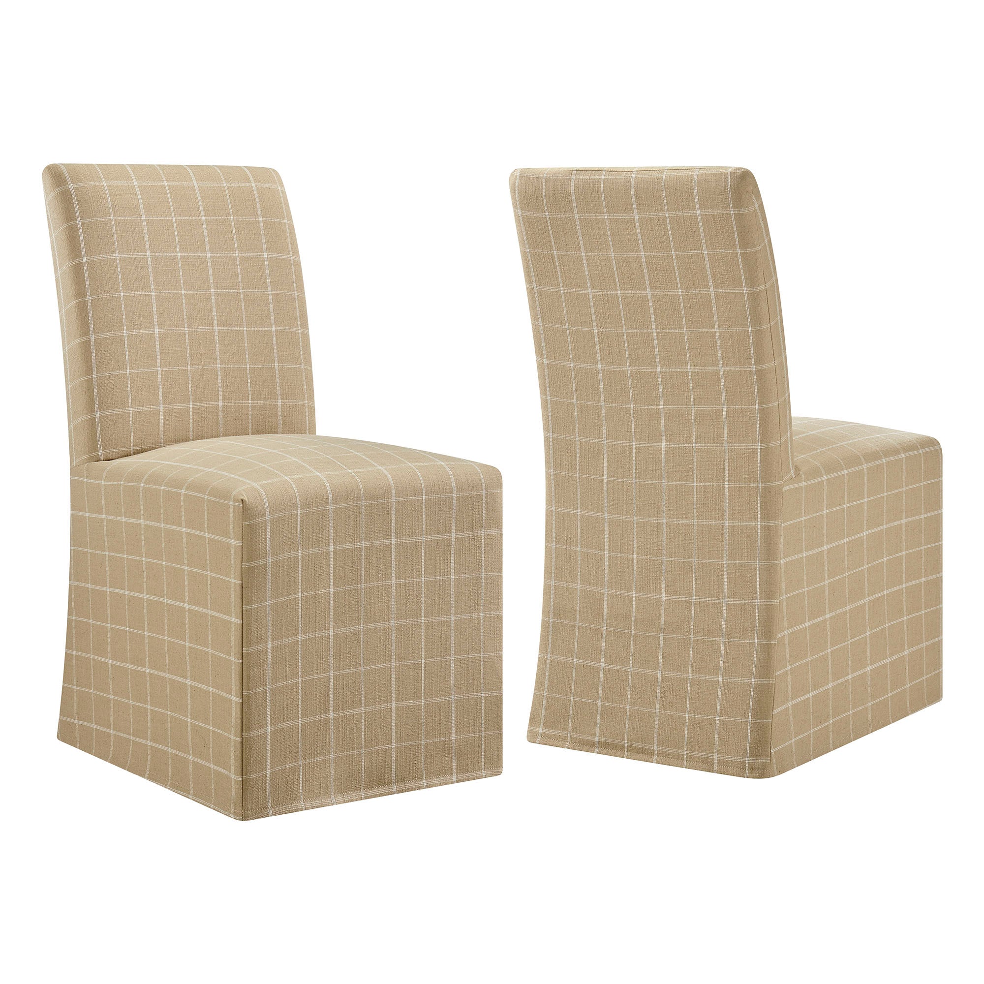 Modway Aster Linen Cotton Blend Slipcovered Dining Chairs Set of 2 EEI-7761
