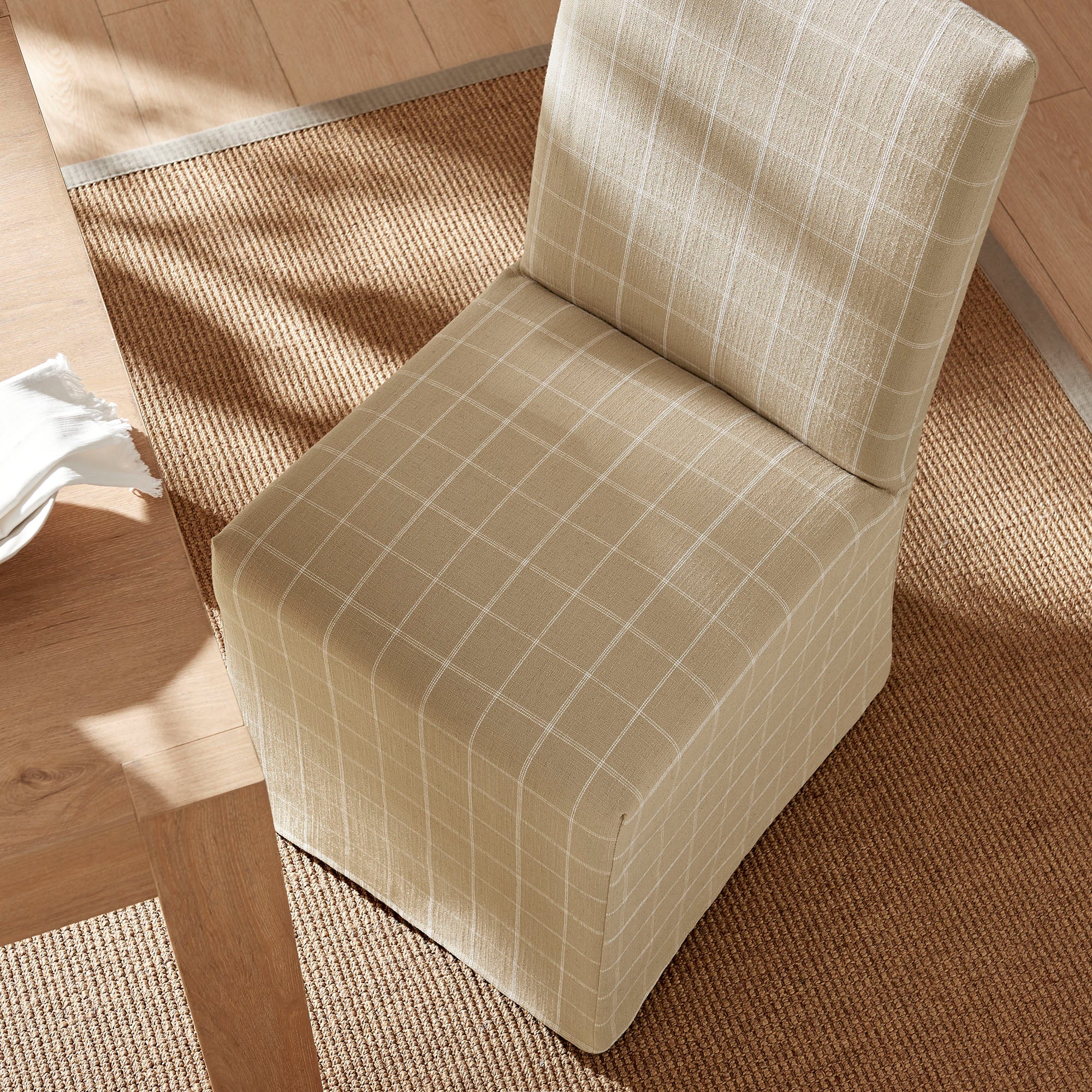 Modway Aster Linen Cotton Blend Slipcovered Dining Chairs Set of 2 EEI-7761