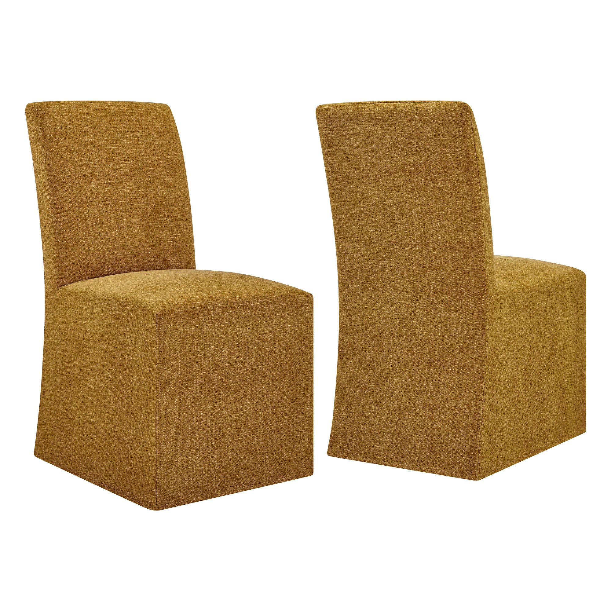 Modway Aster Slub Weave Fabric Slipcovered Dining Chairs Set of 2 EEI-7762
