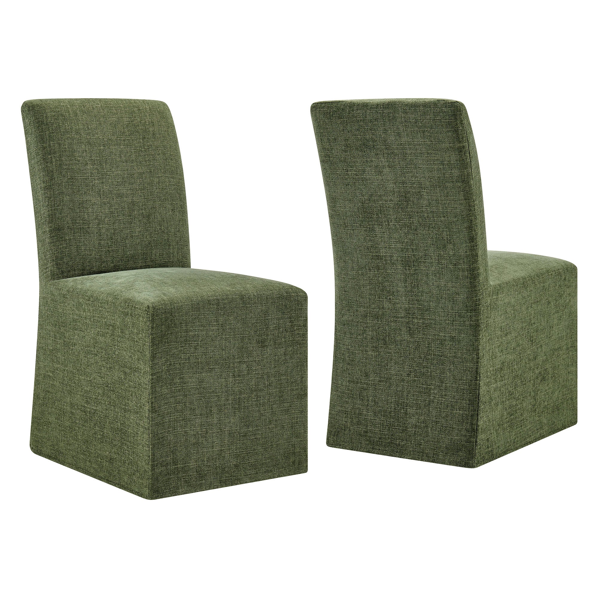 Modway Aster Slub Weave Fabric Slipcovered Dining Chairs Set of 2 EEI-7762