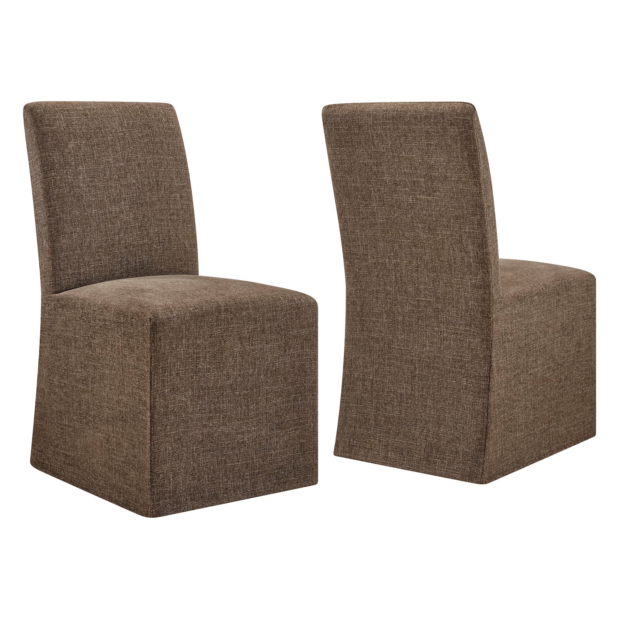 Modway Aster Slub Weave Fabric Slipcovered Dining Chairs Set of 2 EEI-7762