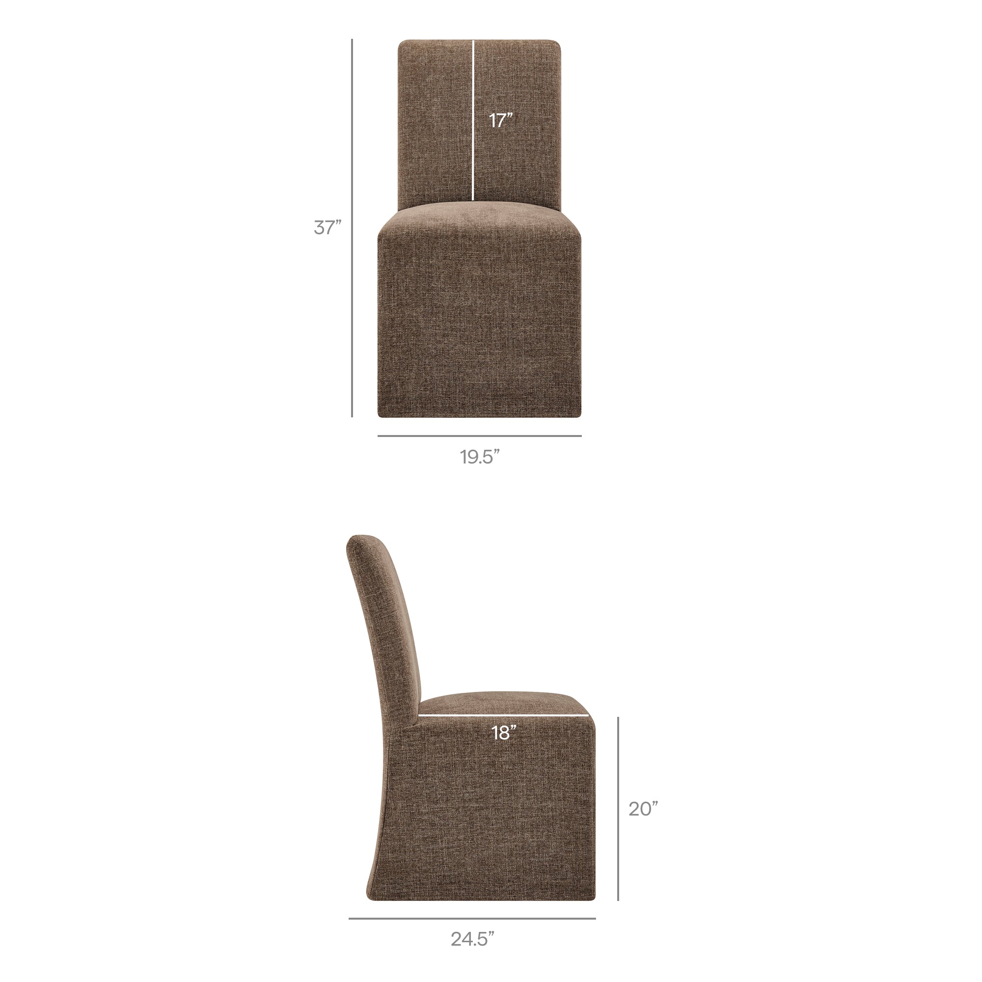 Modway Aster Slub Weave Fabric Slipcovered Dining Chairs Set of 2 EEI-7762