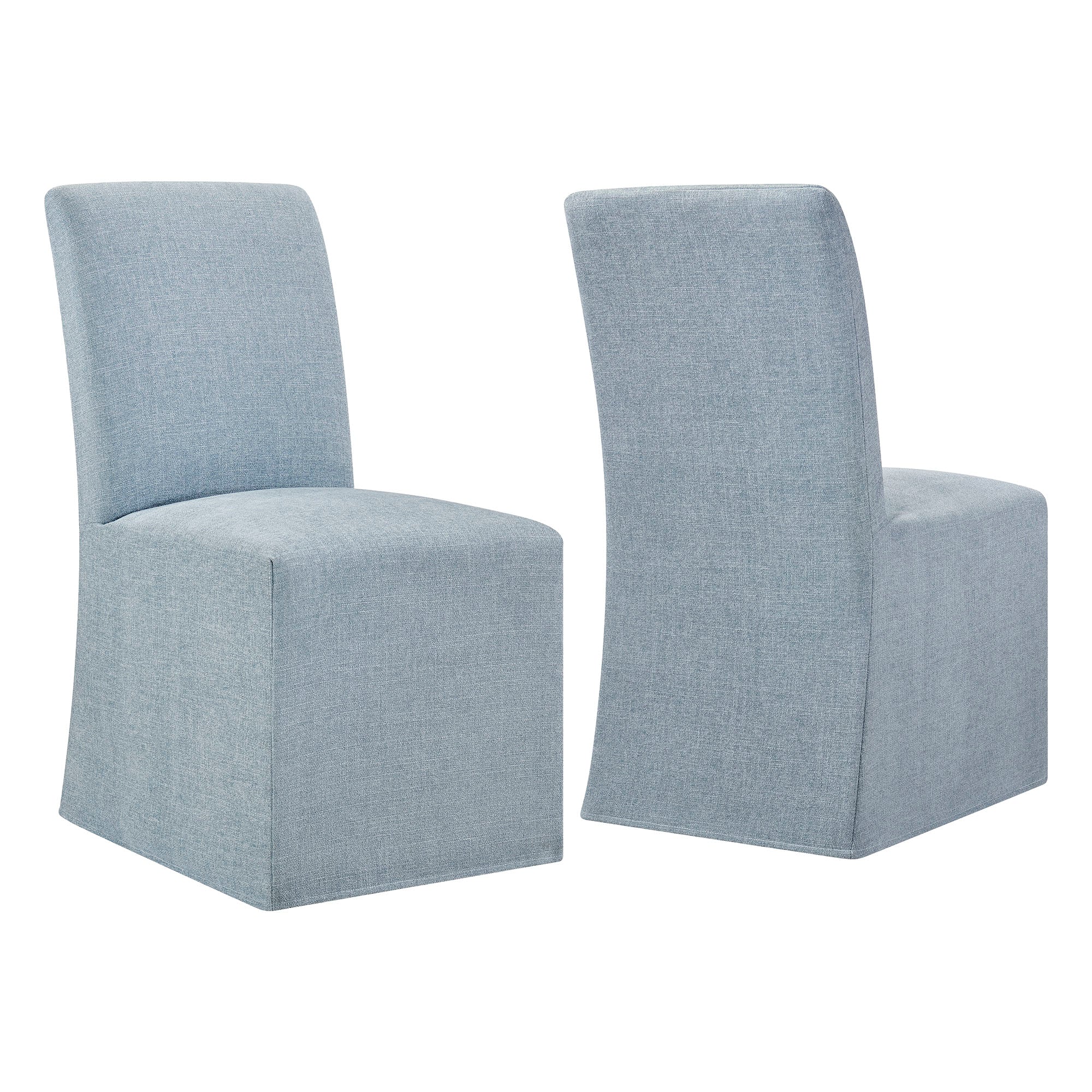 Modway Aster Slub Weave Fabric Slipcovered Dining Chairs Set of 2 EEI-7762