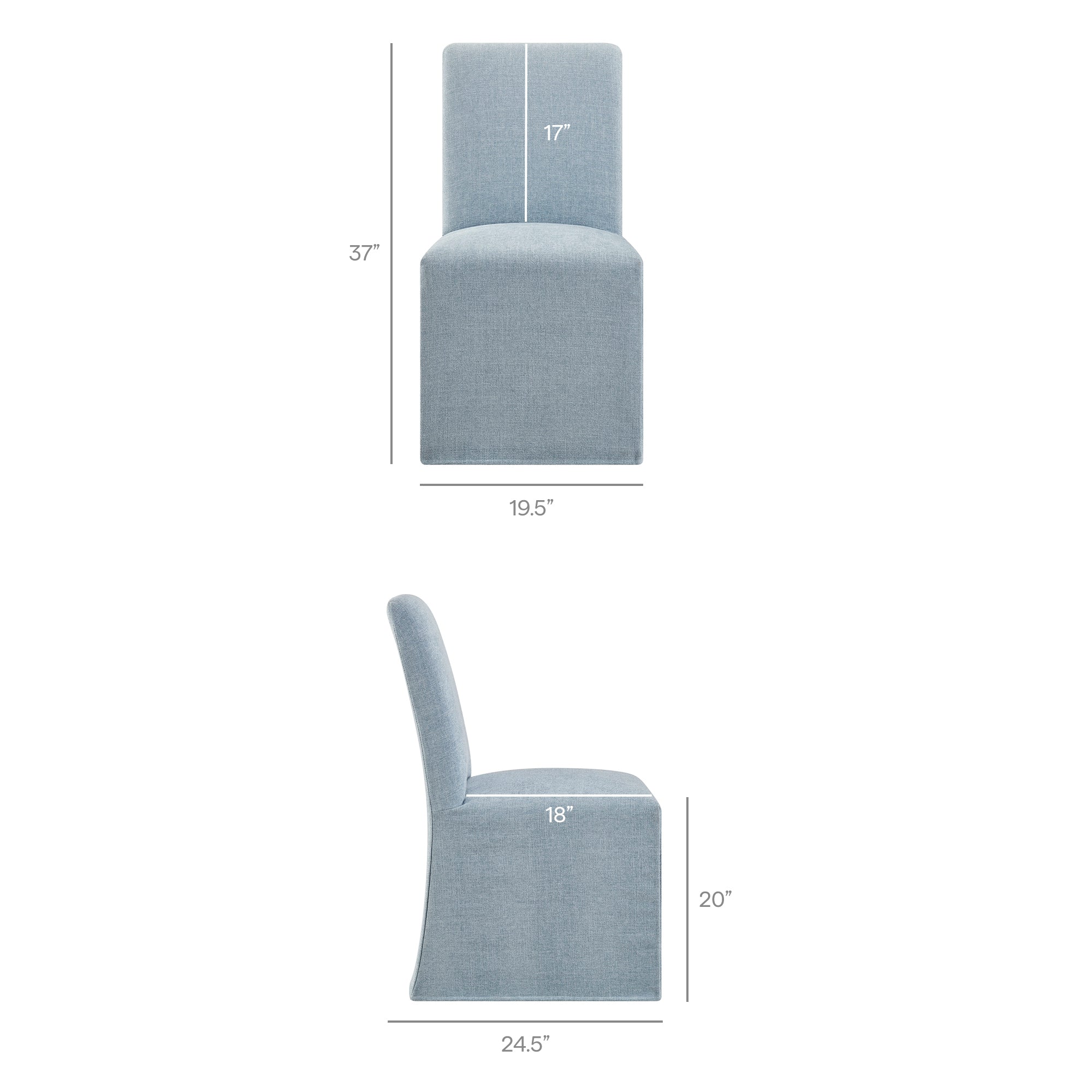 Modway Aster Slub Weave Fabric Slipcovered Dining Chairs Set of 2 EEI-7762