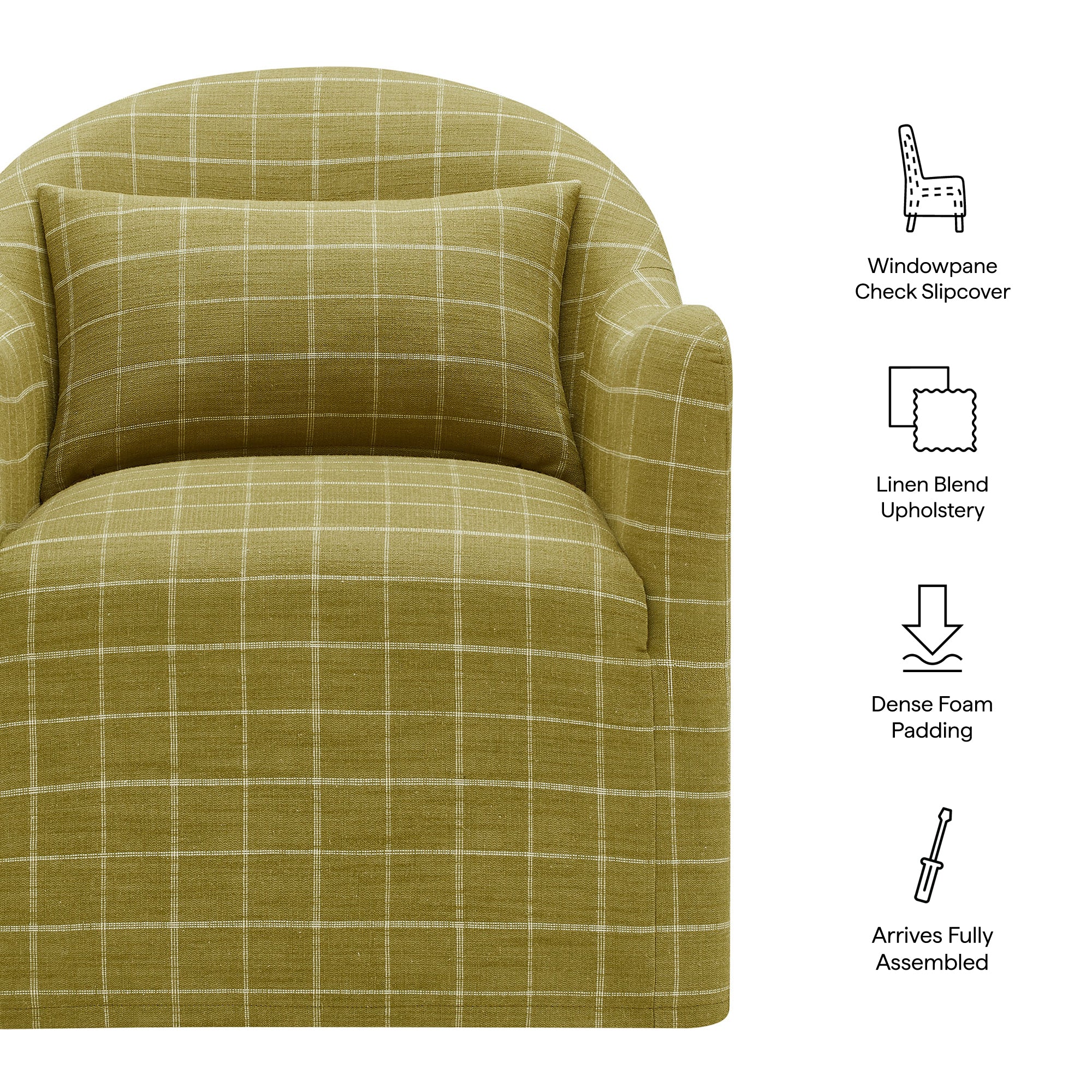 Modway Bardot Slipcovered Linen Blend Accent Chair EEI-7774