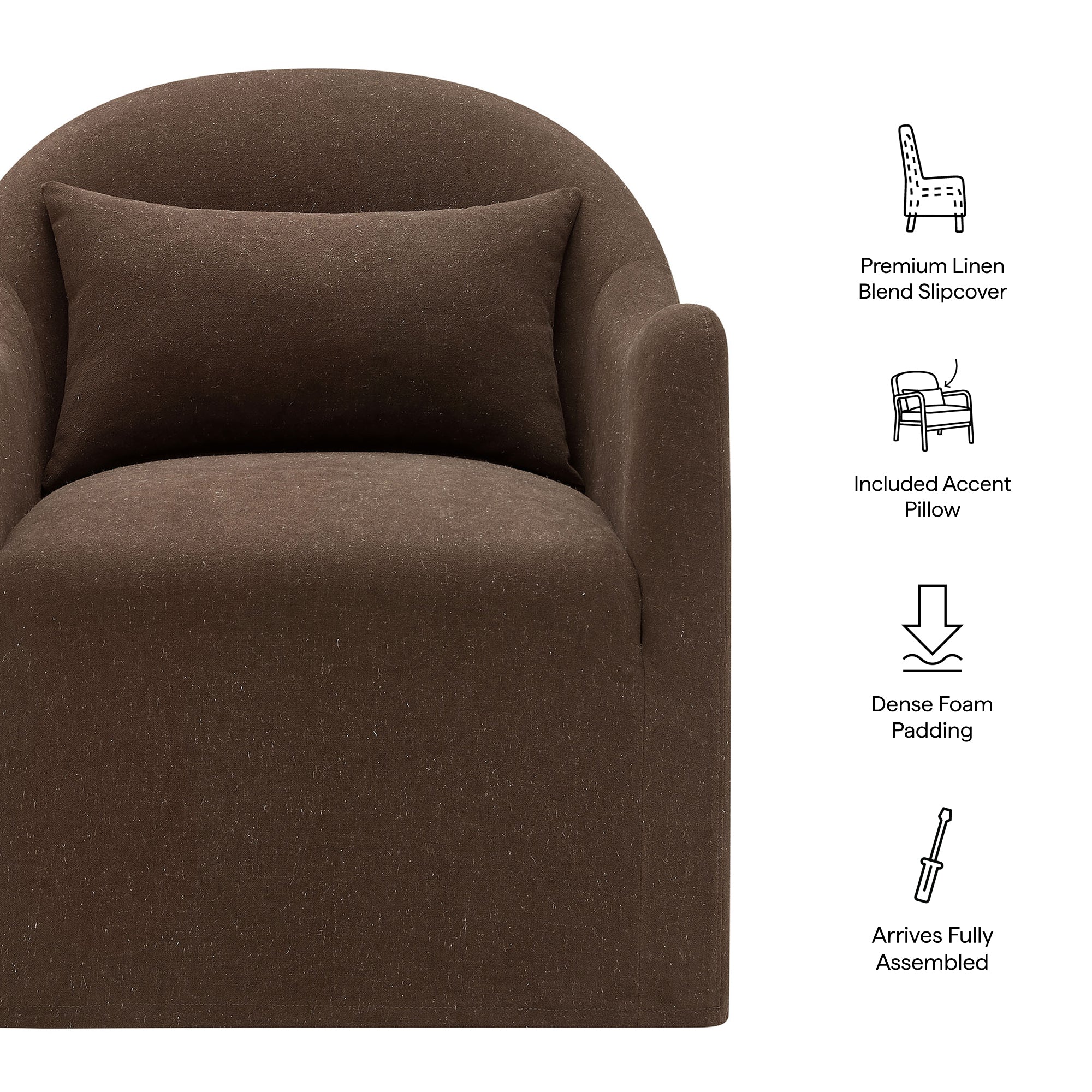 Modway Bardot Slipcovered Linen Blend Accent Chair EEI-7775