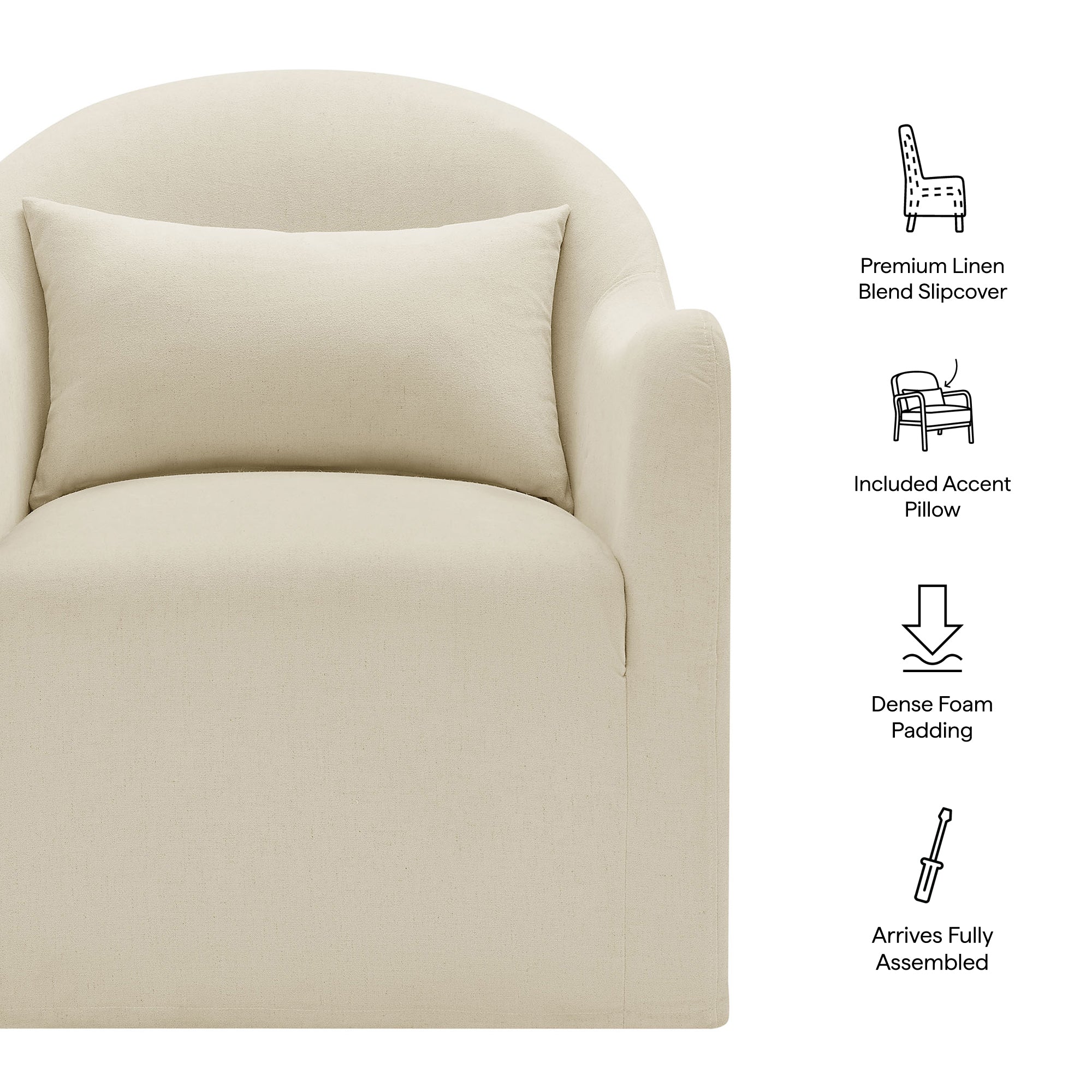 Modway Bardot Slipcovered Linen Blend Accent Chair EEI-7775