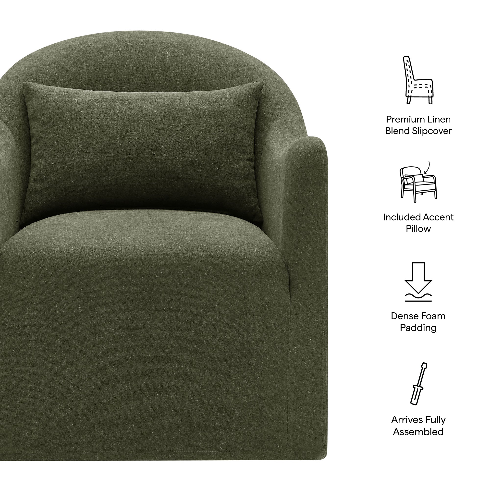 Modway Bardot Slipcovered Linen Blend Accent Chair EEI-7775
