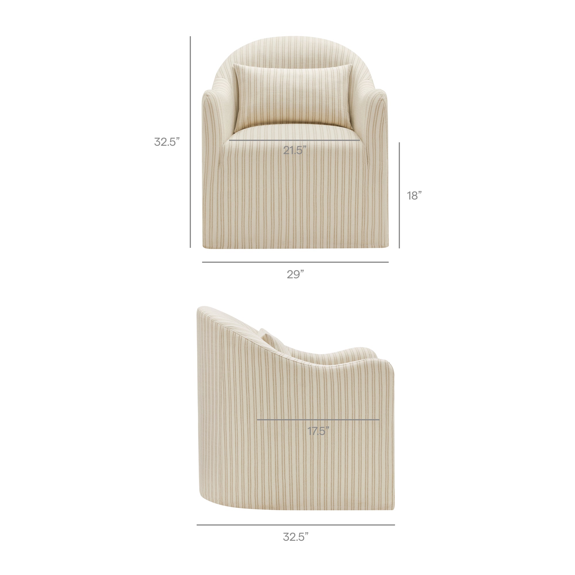 Modway Bardot Slipcovered Striped Accent Chair EEI-7776