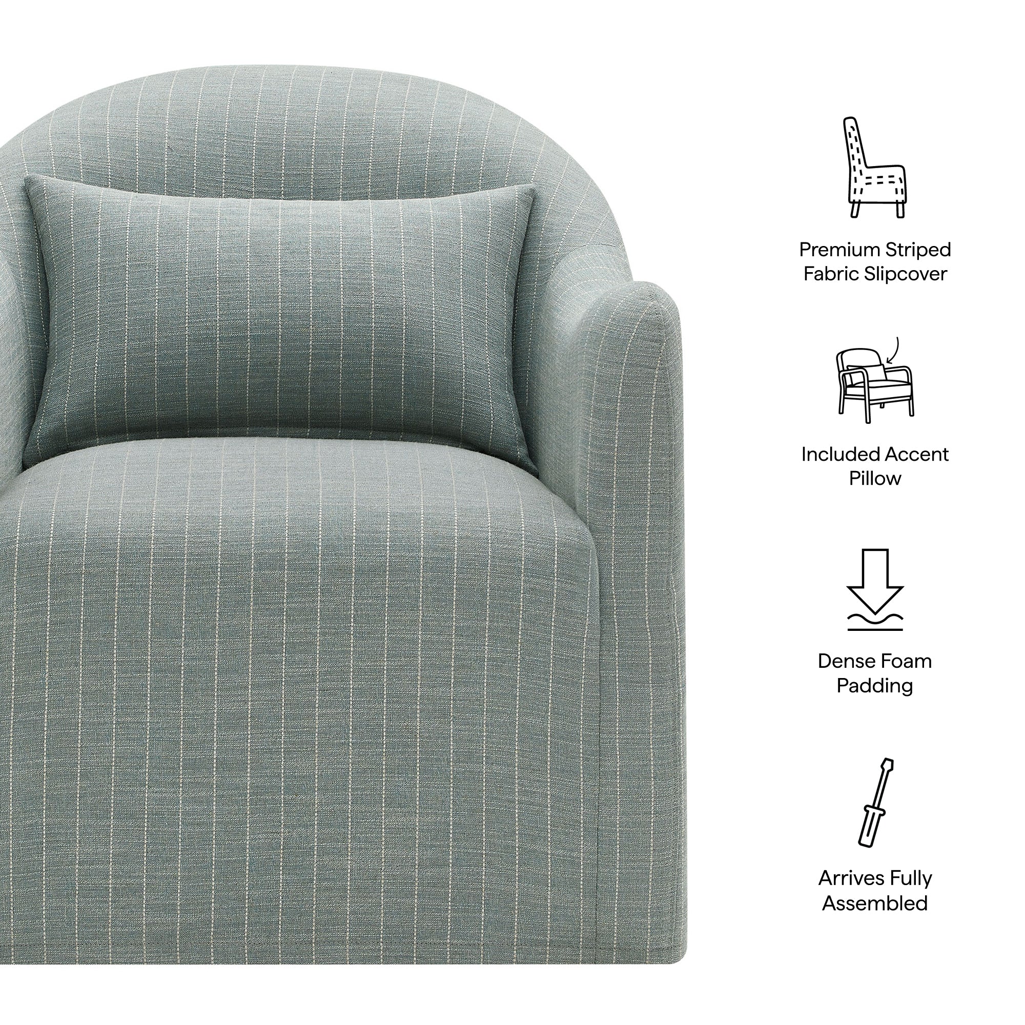 Modway Bardot Slipcovered Striped Accent Chair EEI-7776