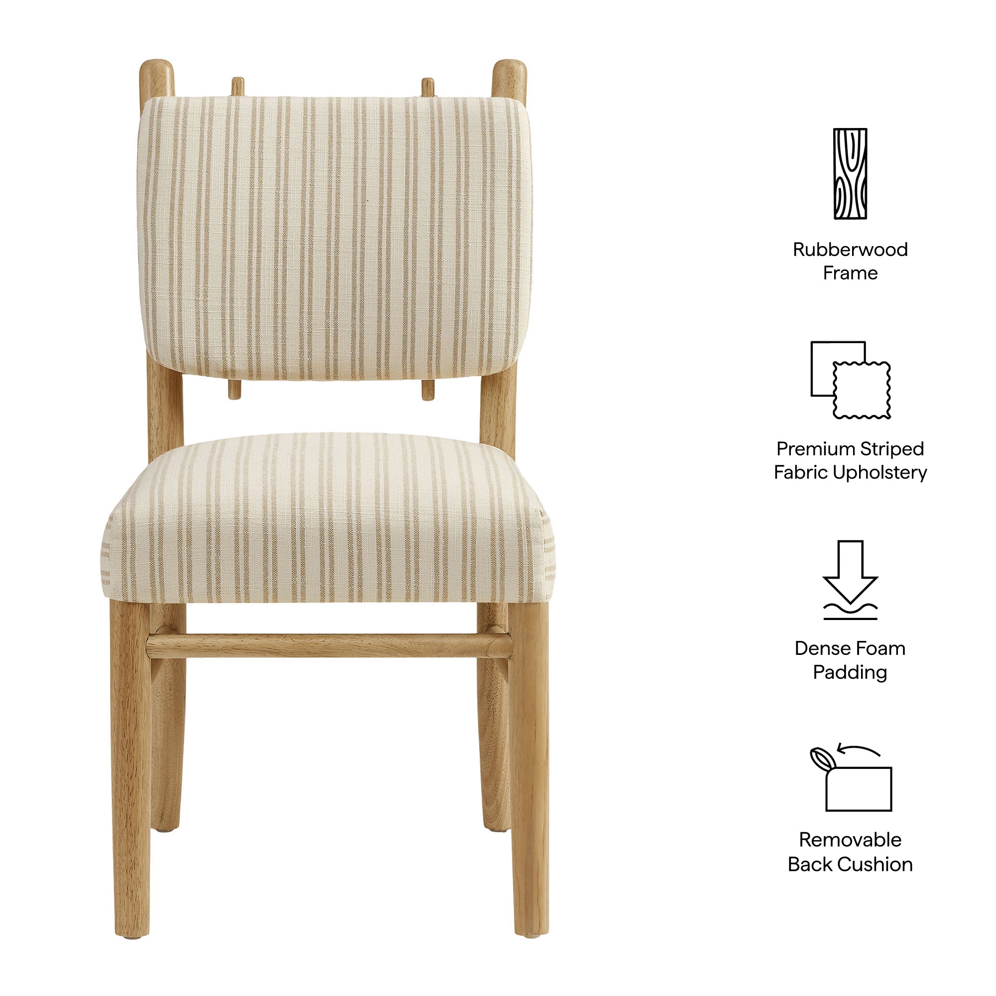 Modway Mauden Striped Dining Side Chairs Set of 2 EEI-7777
