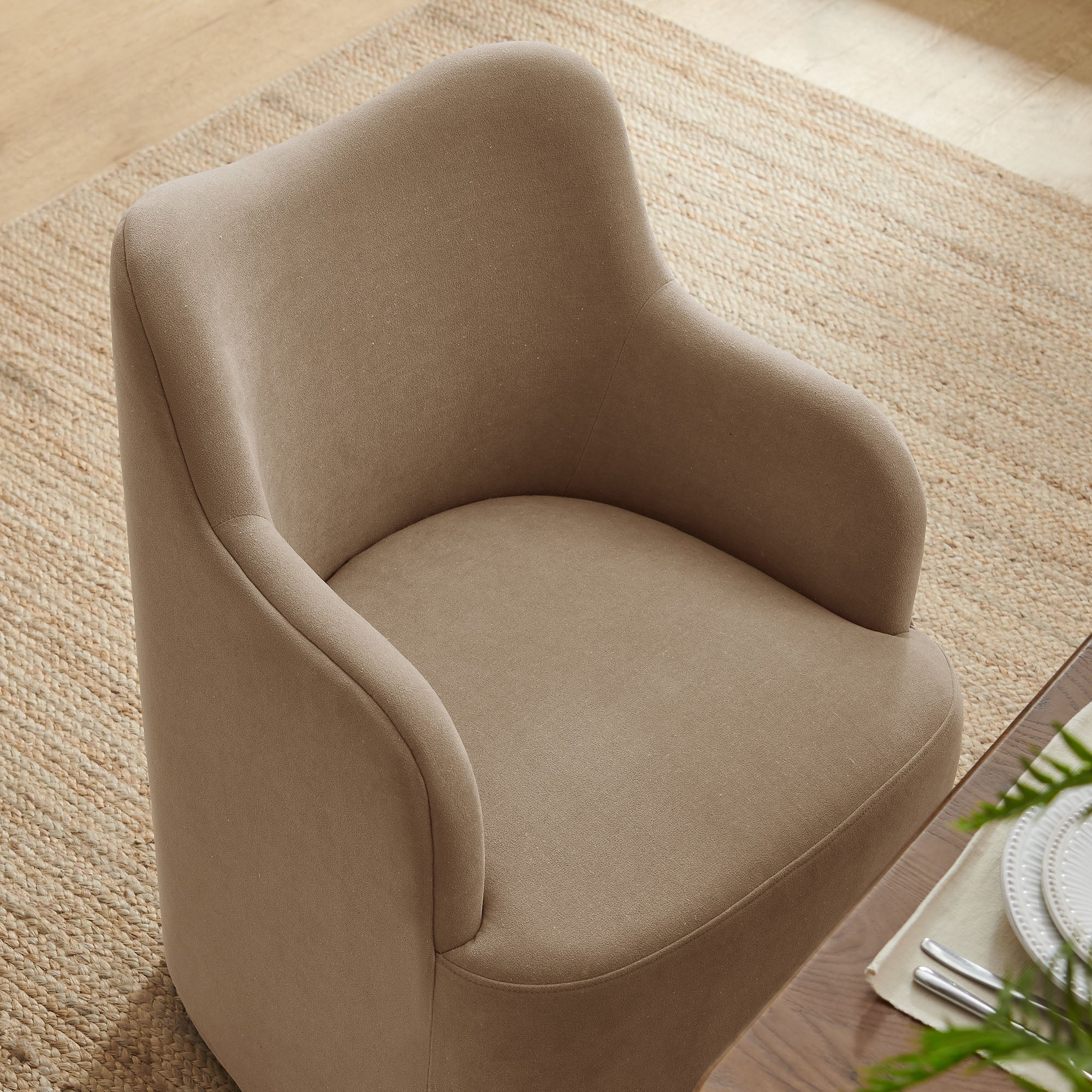 Modway Cordelle Linen Blend Swivel Dining Chair EEI-7779