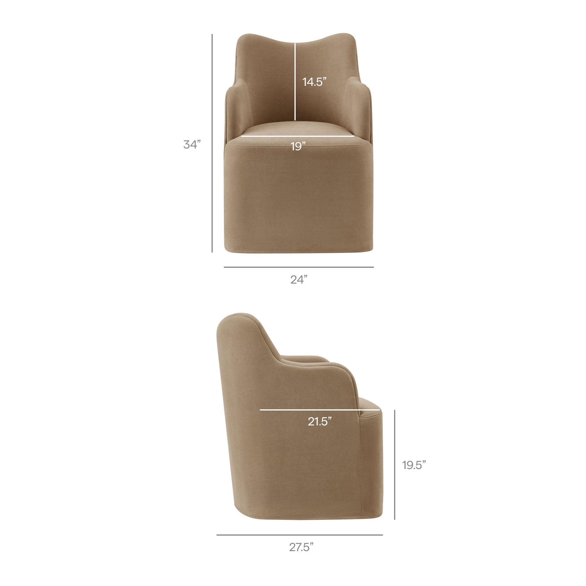 Modway Cordelle Linen Blend Swivel Dining Chair EEI-7779