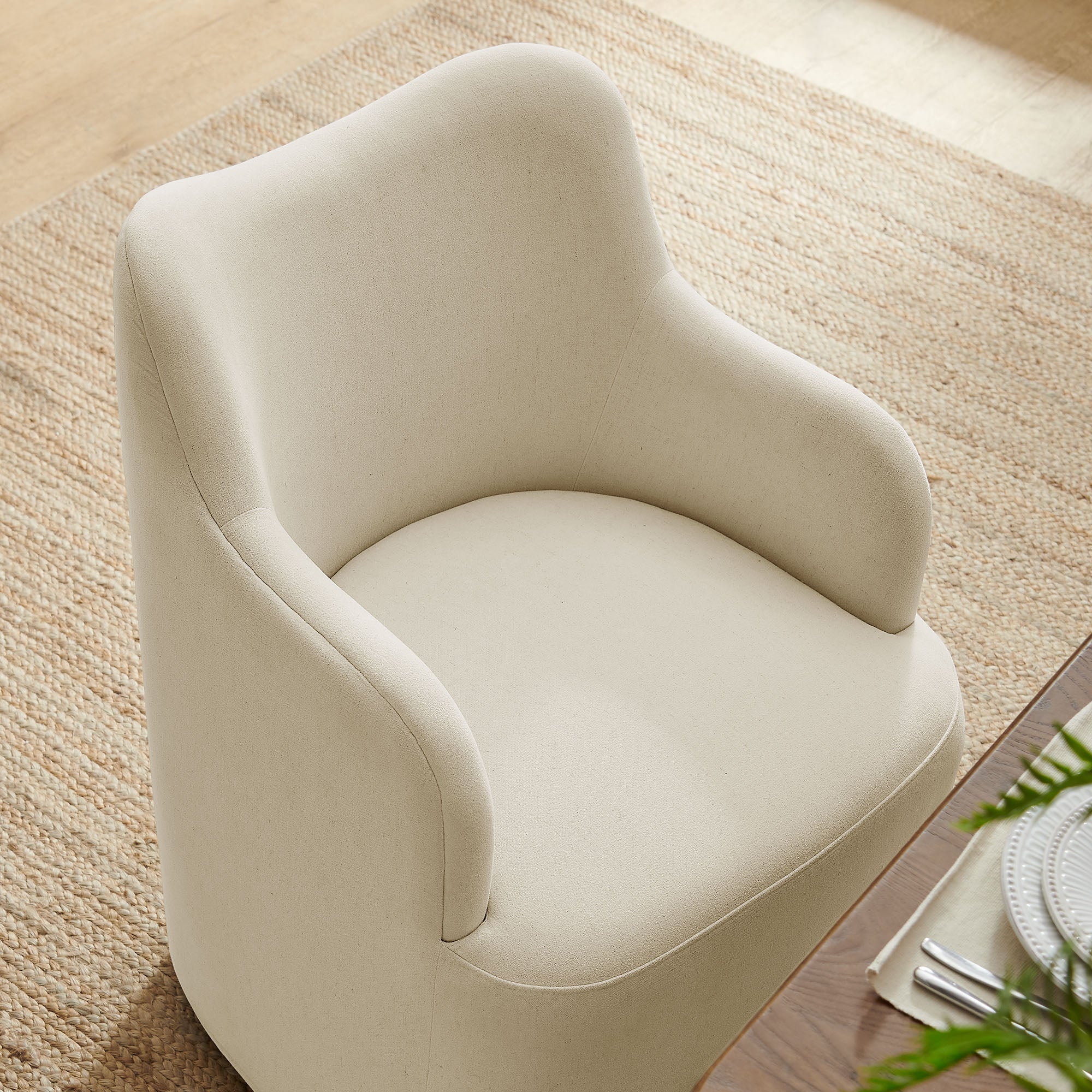 Modway Cordelle Linen Blend Swivel Dining Chair EEI-7779