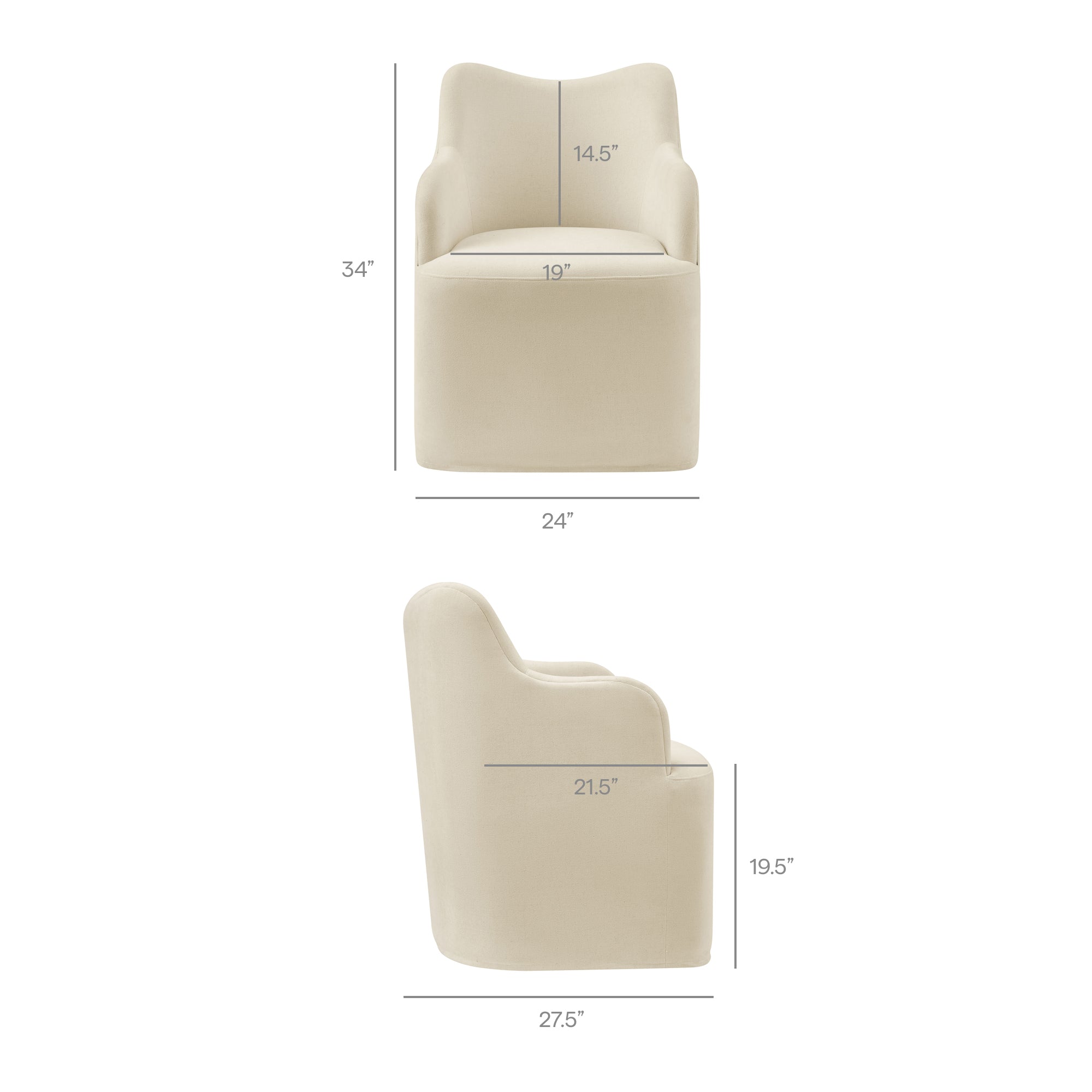 Modway Cordelle Linen Blend Swivel Dining Chair EEI-7779