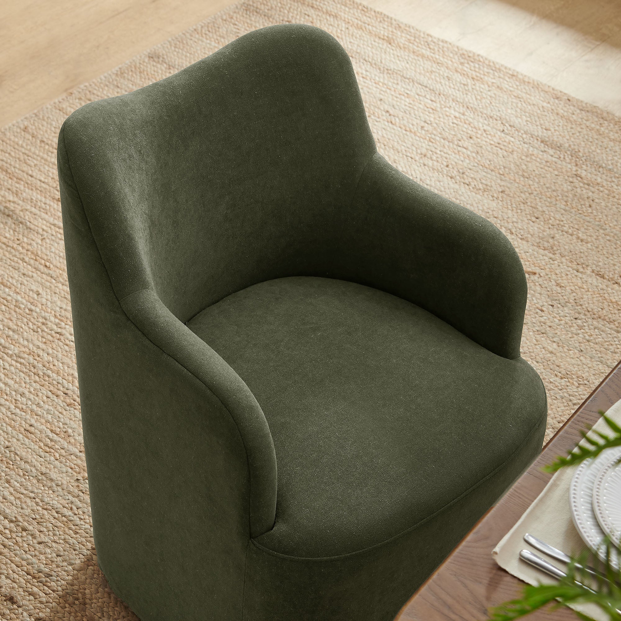 Modway Cordelle Linen Blend Swivel Dining Chair EEI-7779