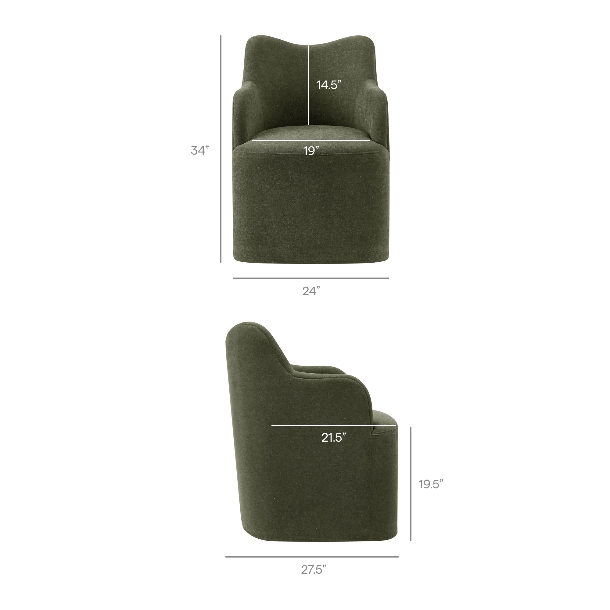 Modway Cordelle Linen Blend Swivel Dining Chair EEI-7779