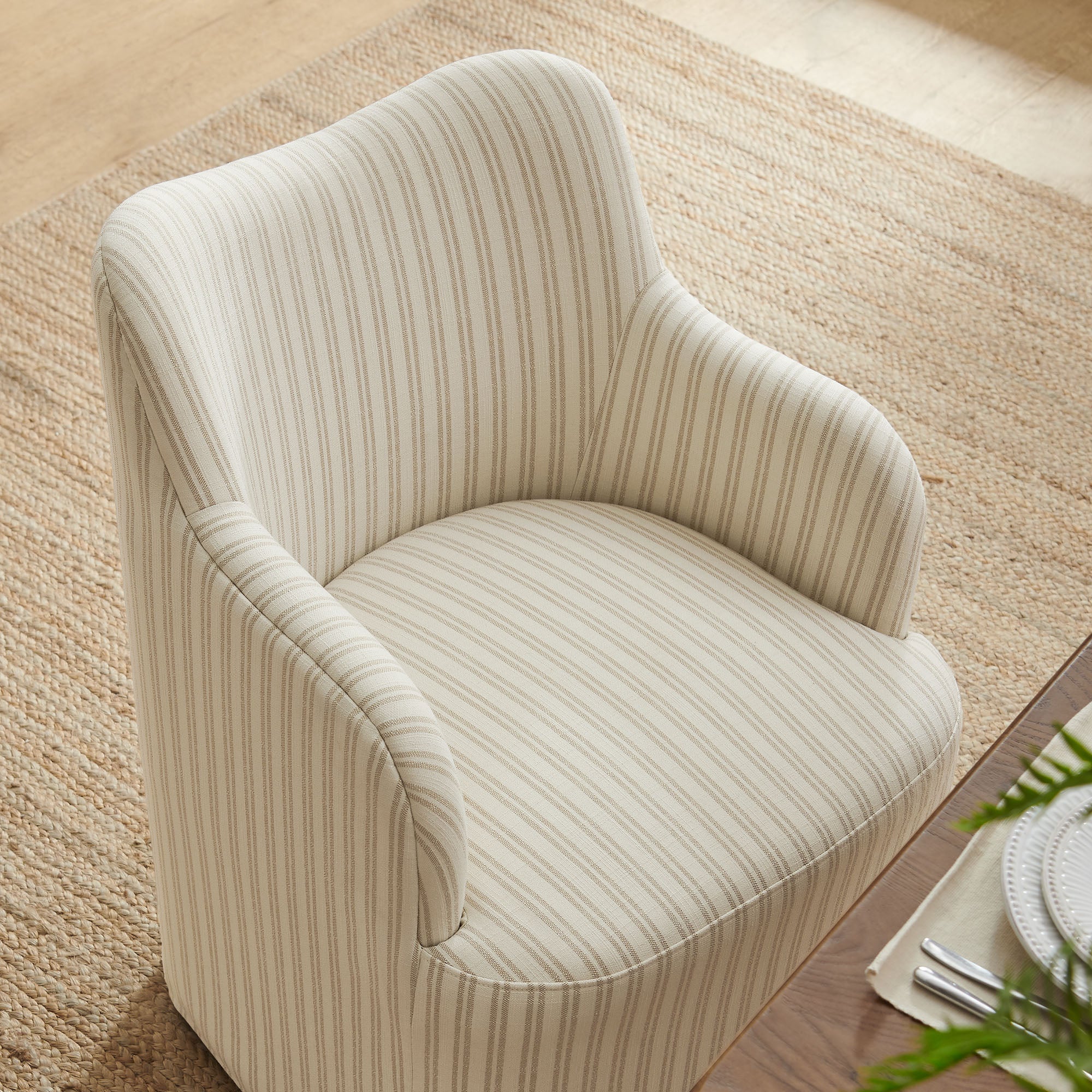 Modway Cordelle Linen Blend Swivel Dining Chair EEI-7780