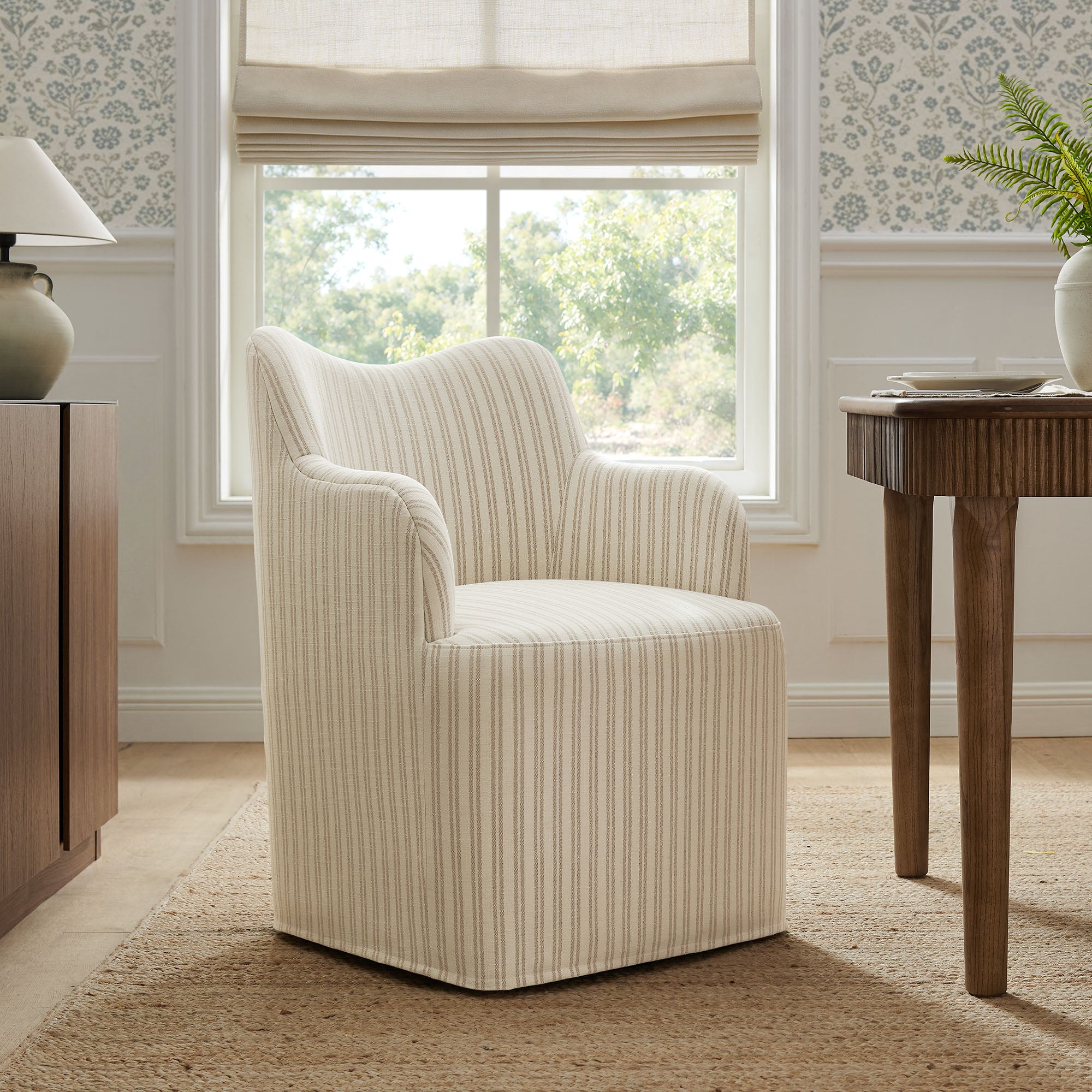Modway Cordelle Linen Blend Swivel Dining Chair EEI-7780