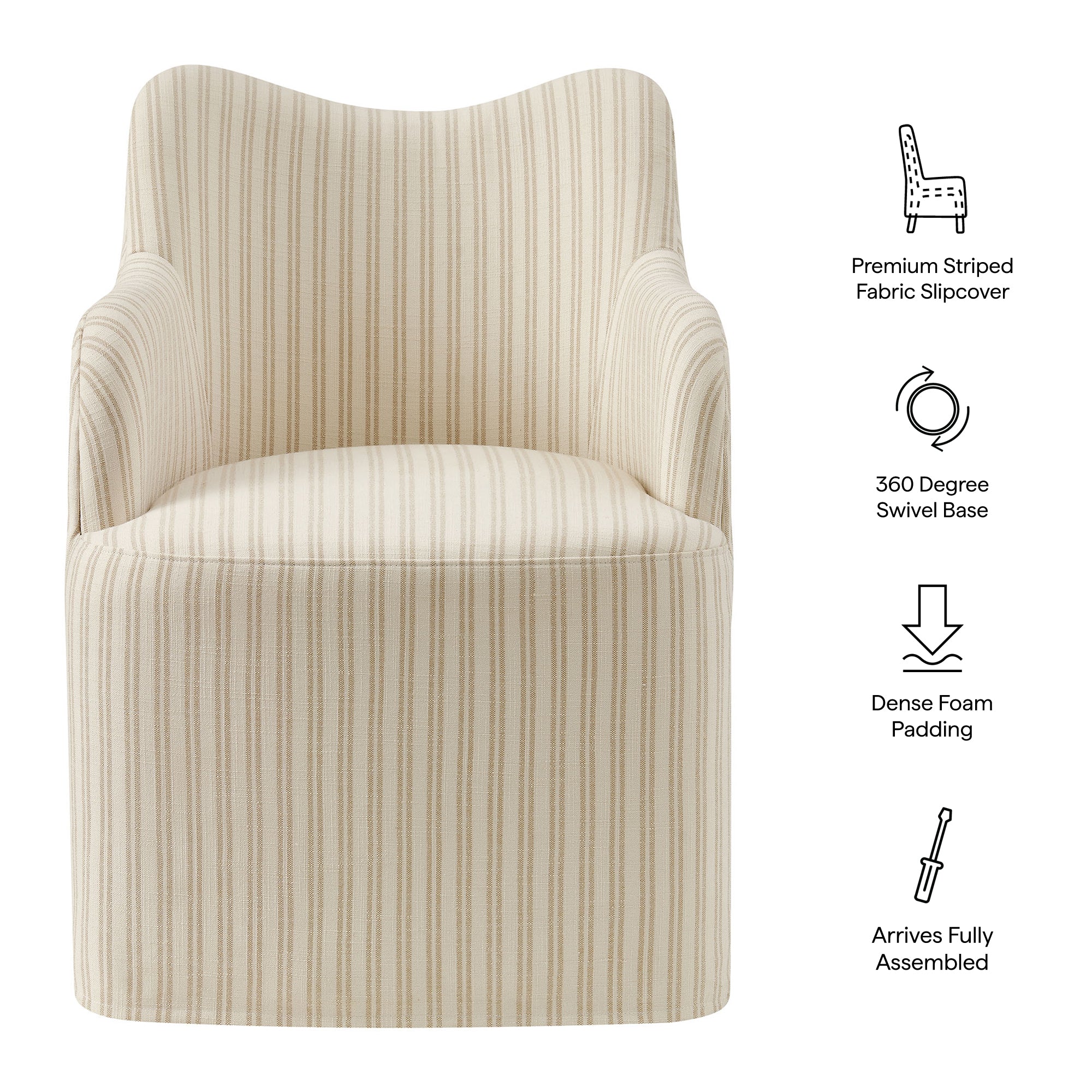 Modway Cordelle Linen Blend Swivel Dining Chair EEI-7780