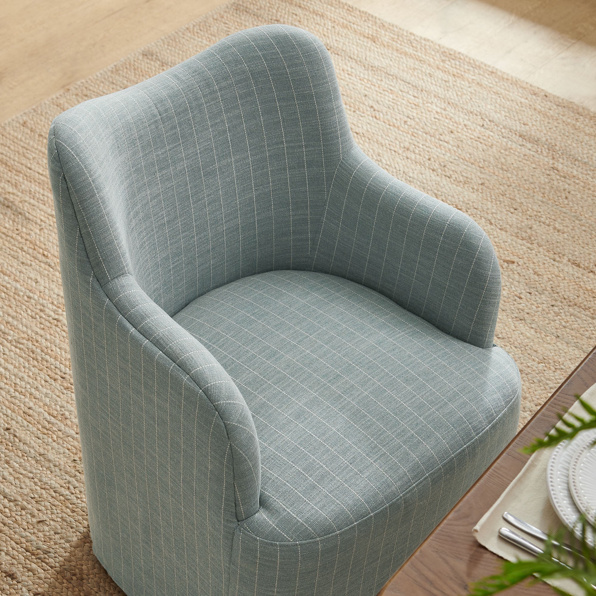 Modway Cordelle Linen Blend Swivel Dining Chair EEI-7780