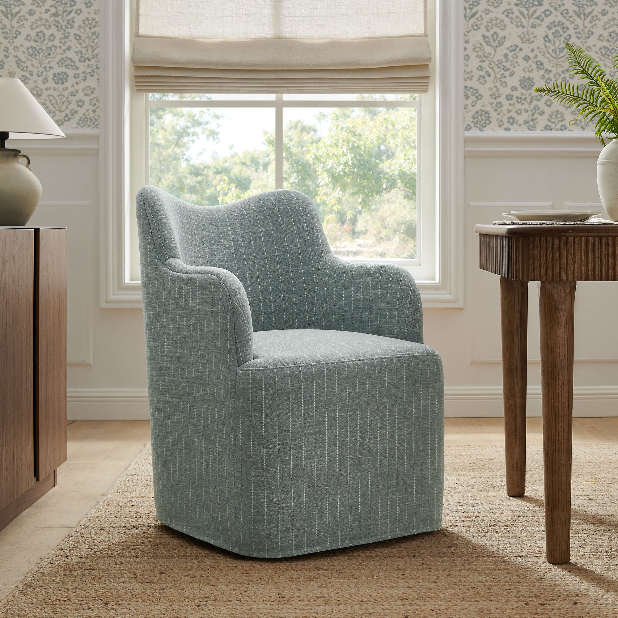 Modway Cordelle Linen Blend Swivel Dining Chair EEI-7780