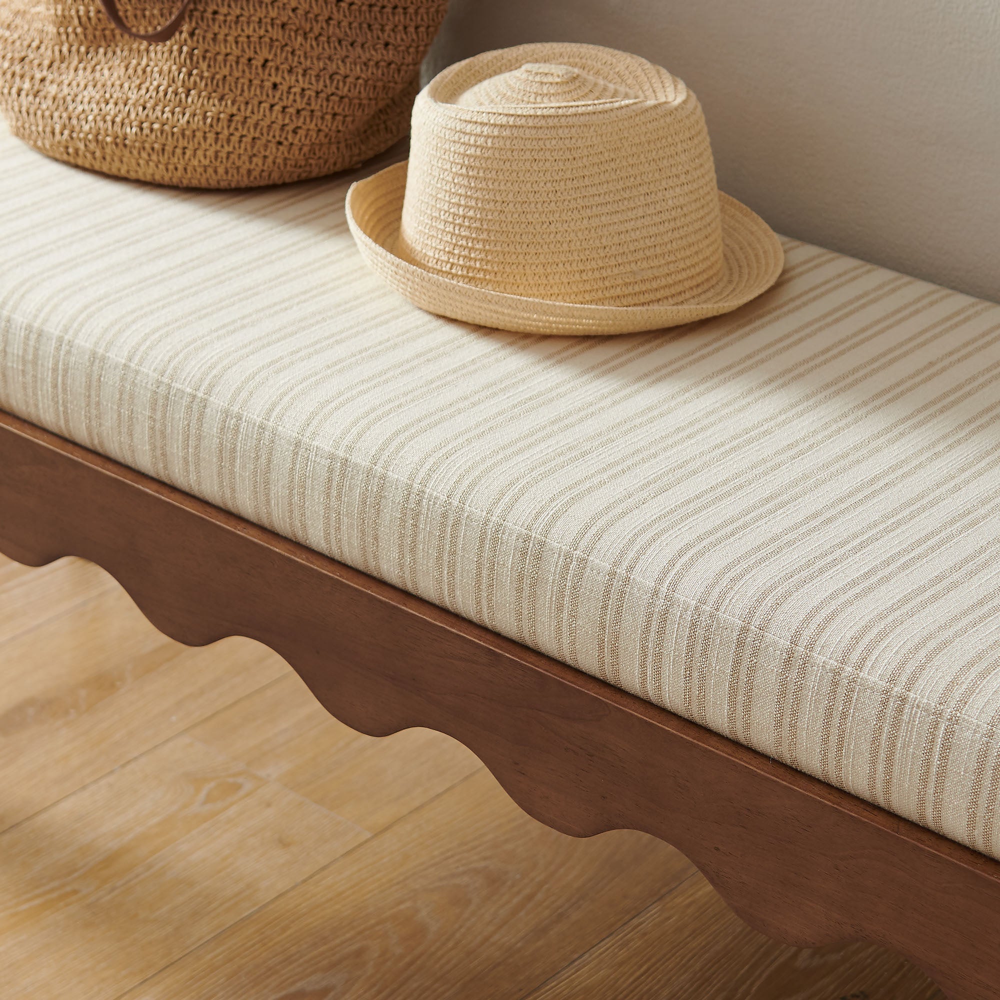 Modway Mirette Scalloped Edge Striped Accent Bench EEI-7781