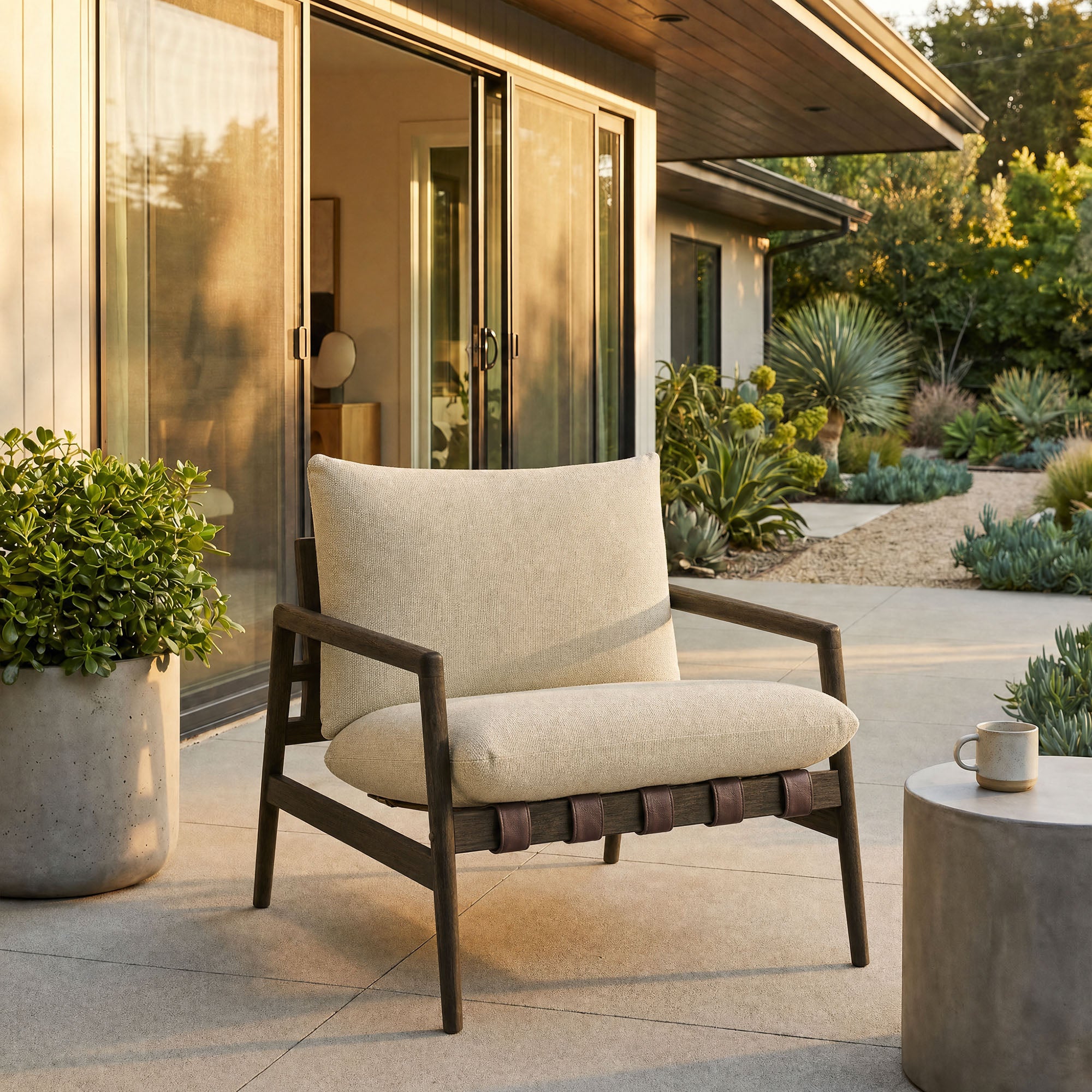 Modway Nomi Outdoor Patio Teak Wood Sling Chair EEI-7785