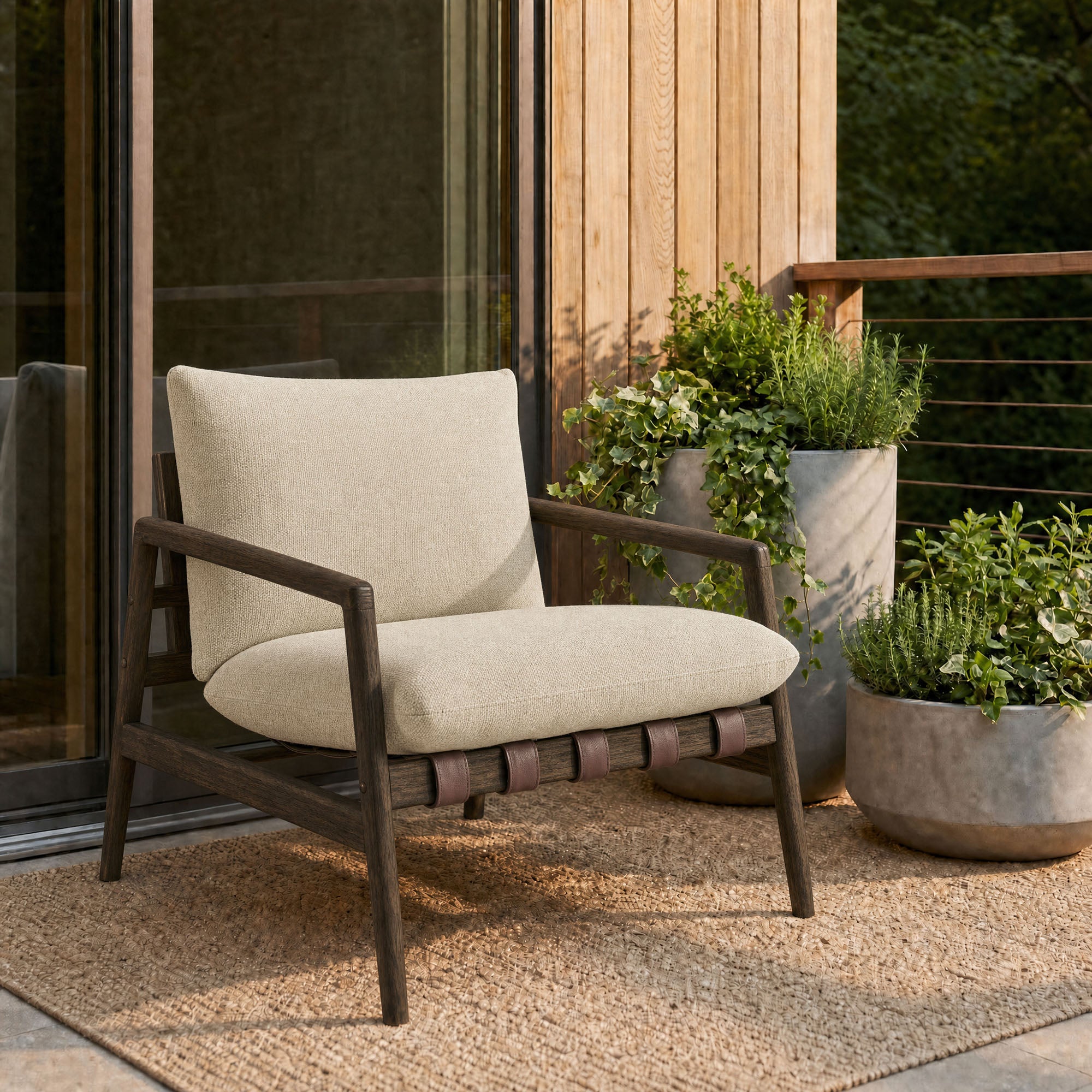 Modway Nomi Outdoor Patio Teak Wood Sling Chair EEI-7785