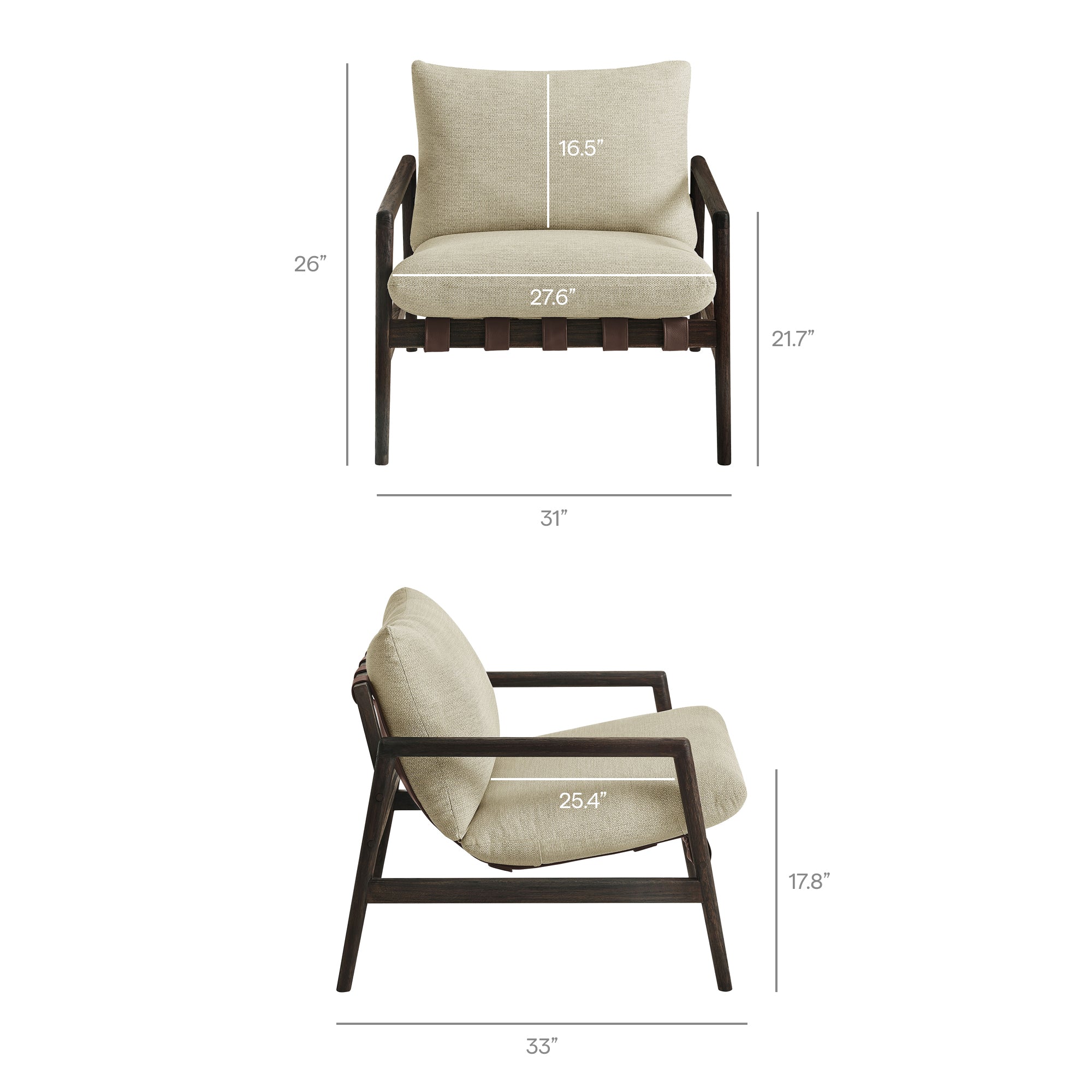 Modway Nomi Outdoor Patio Teak Wood Sling Chair EEI-7785