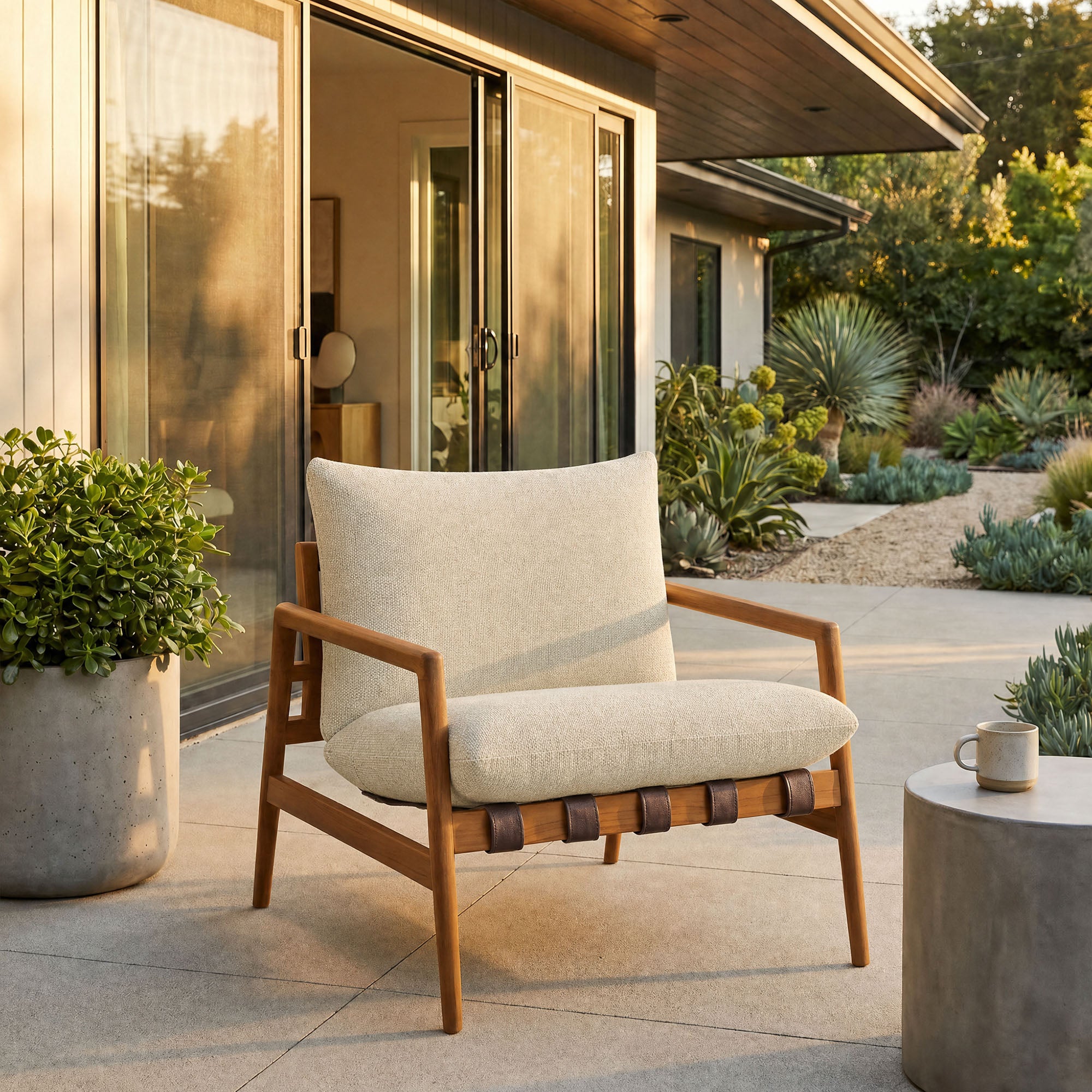 Modway Nomi Outdoor Patio Teak Wood Sling Chair EEI-7785