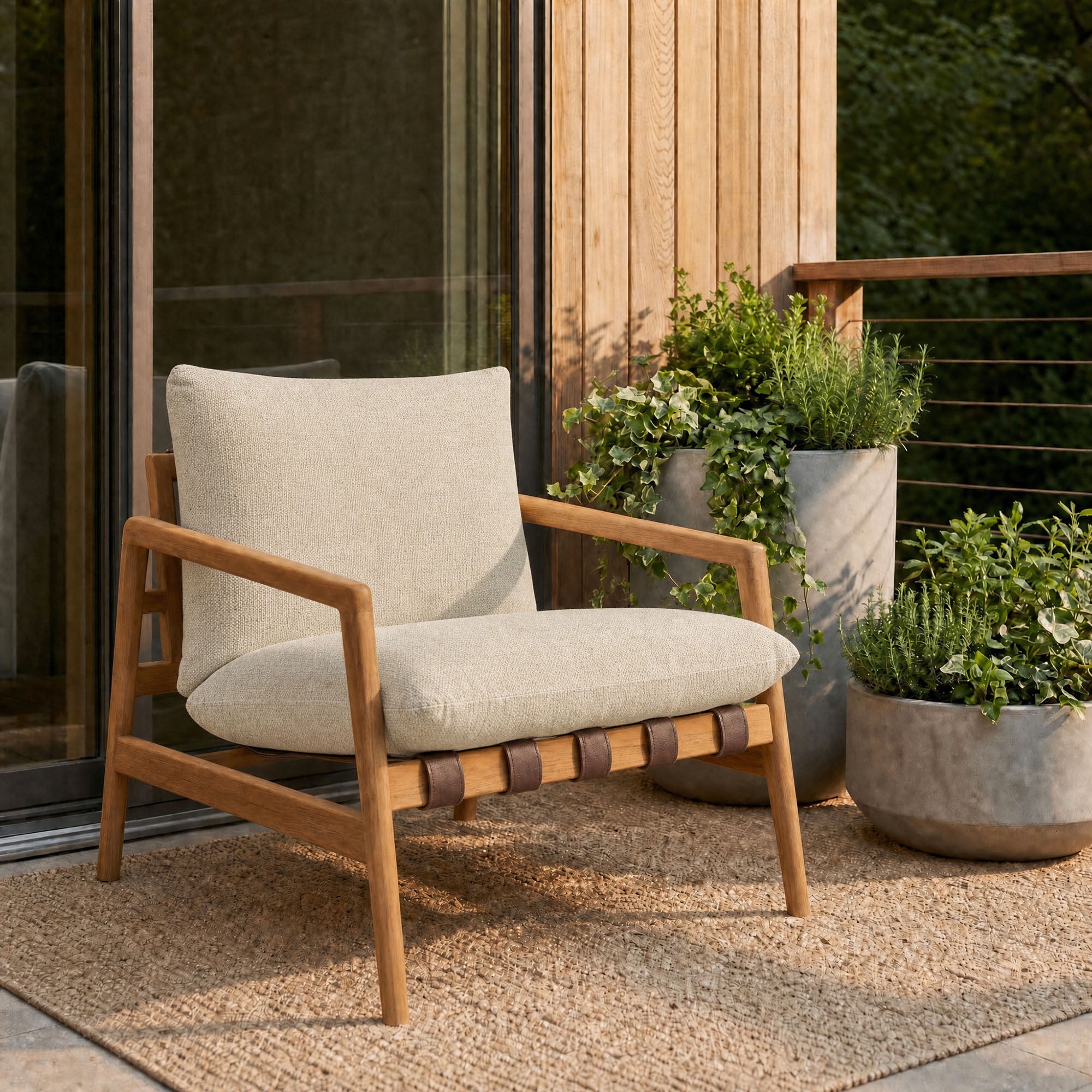 Modway Nomi Outdoor Patio Teak Wood Sling Chair EEI-7785