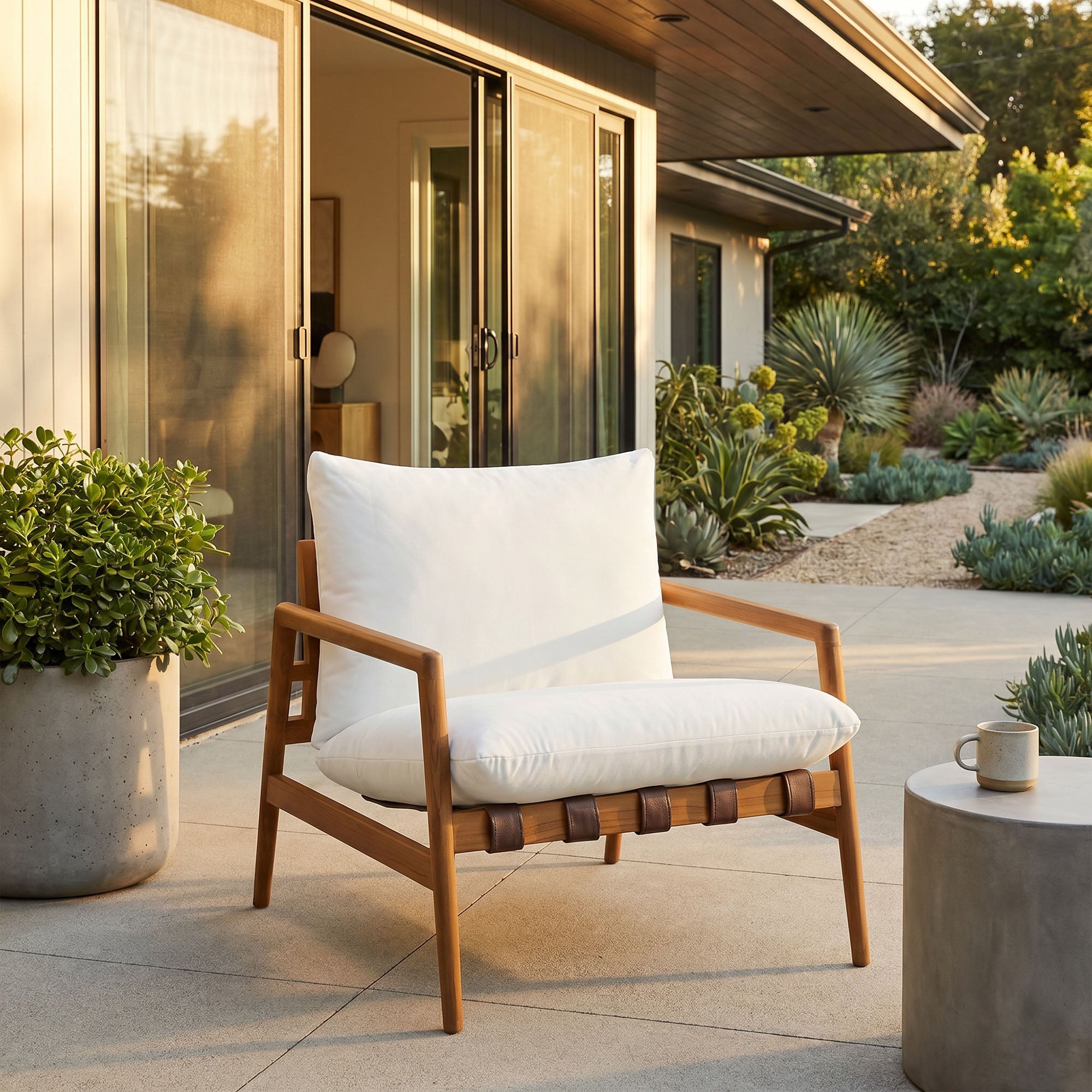 Modway Nomi Outdoor Patio Teak Wood Sling Chair EEI-7785