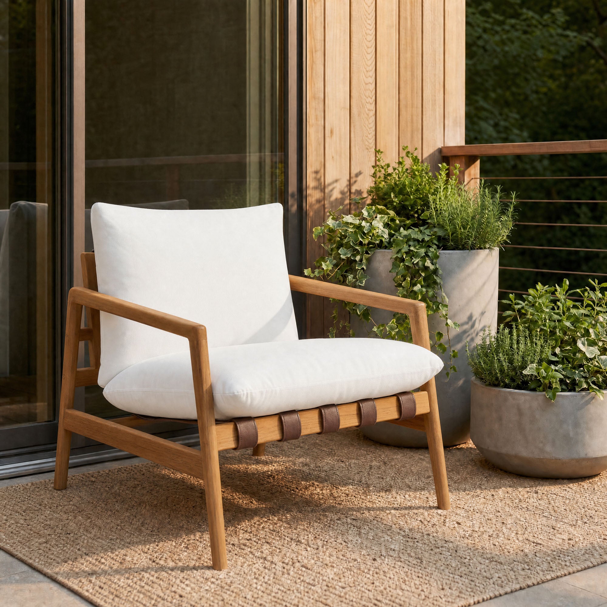 Modway Nomi Outdoor Patio Teak Wood Sling Chair EEI-7785