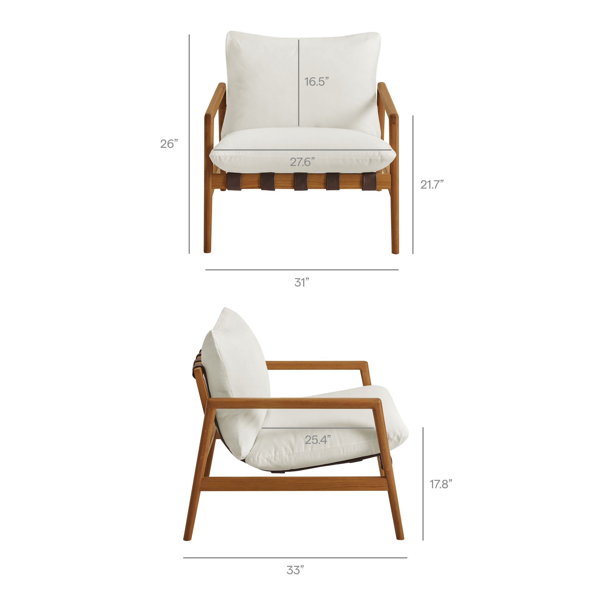 Modway Nomi Outdoor Patio Teak Wood Sling Chair EEI-7785