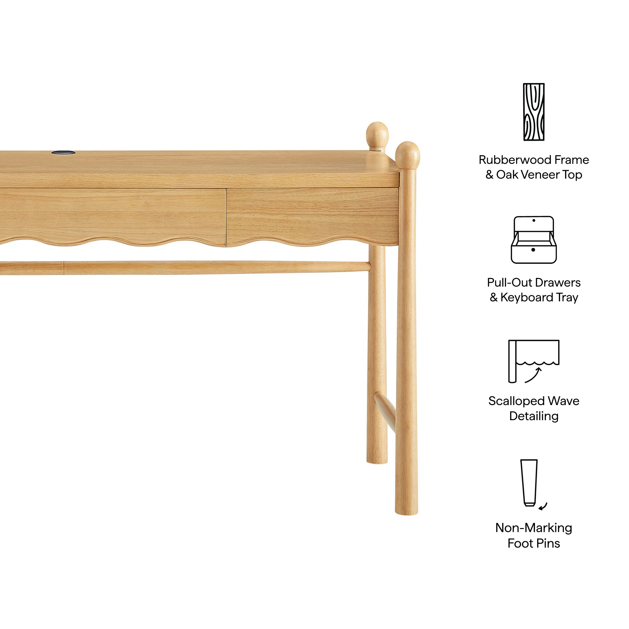 Modway Darcy 62 Inch Wood Computer Desk EEI-7791