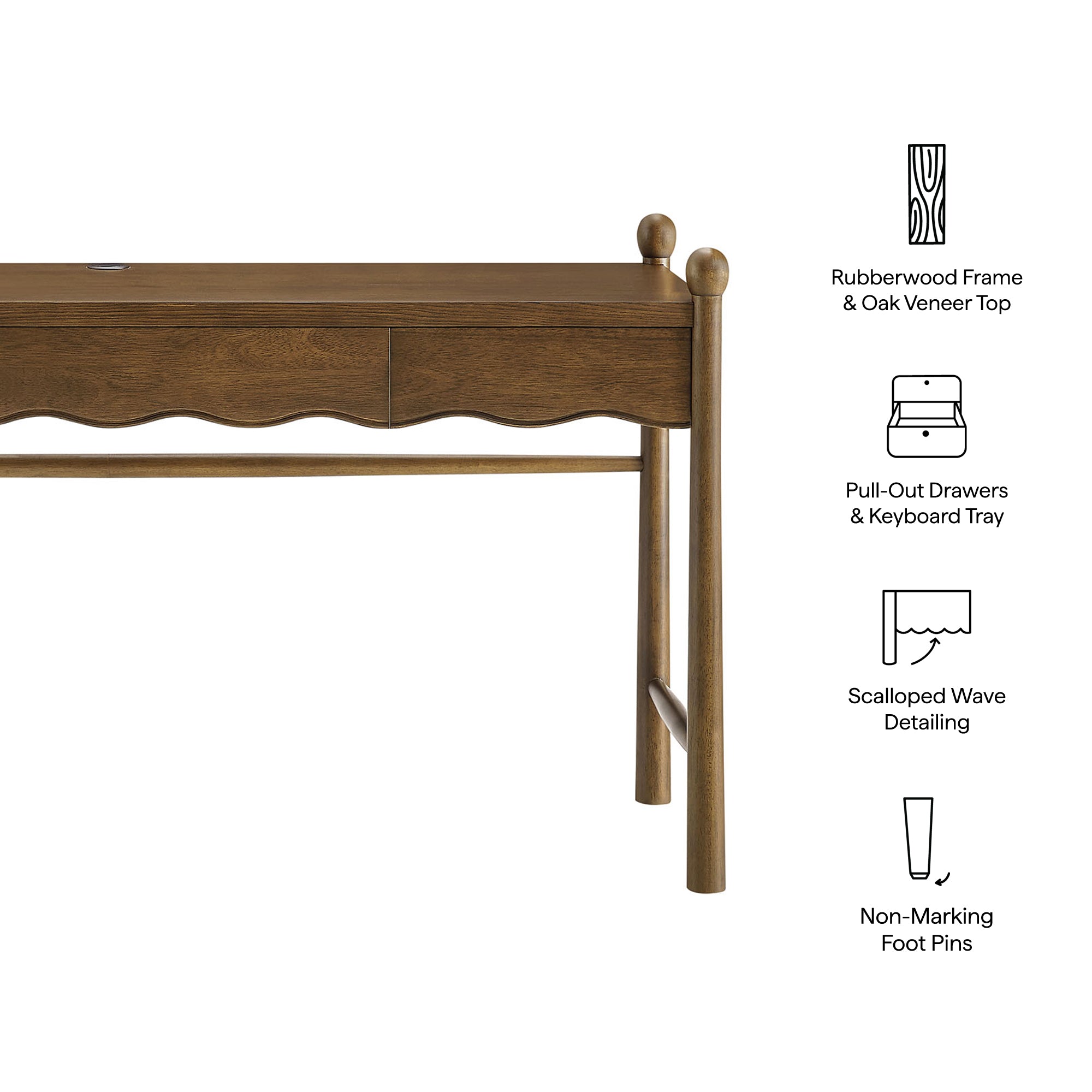 Modway Darcy 62 Inch Wood Computer Desk EEI-7791