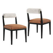 Modway EEI-7796 Kai Boucle and Vegan Leather Dining Chair Set of 2
