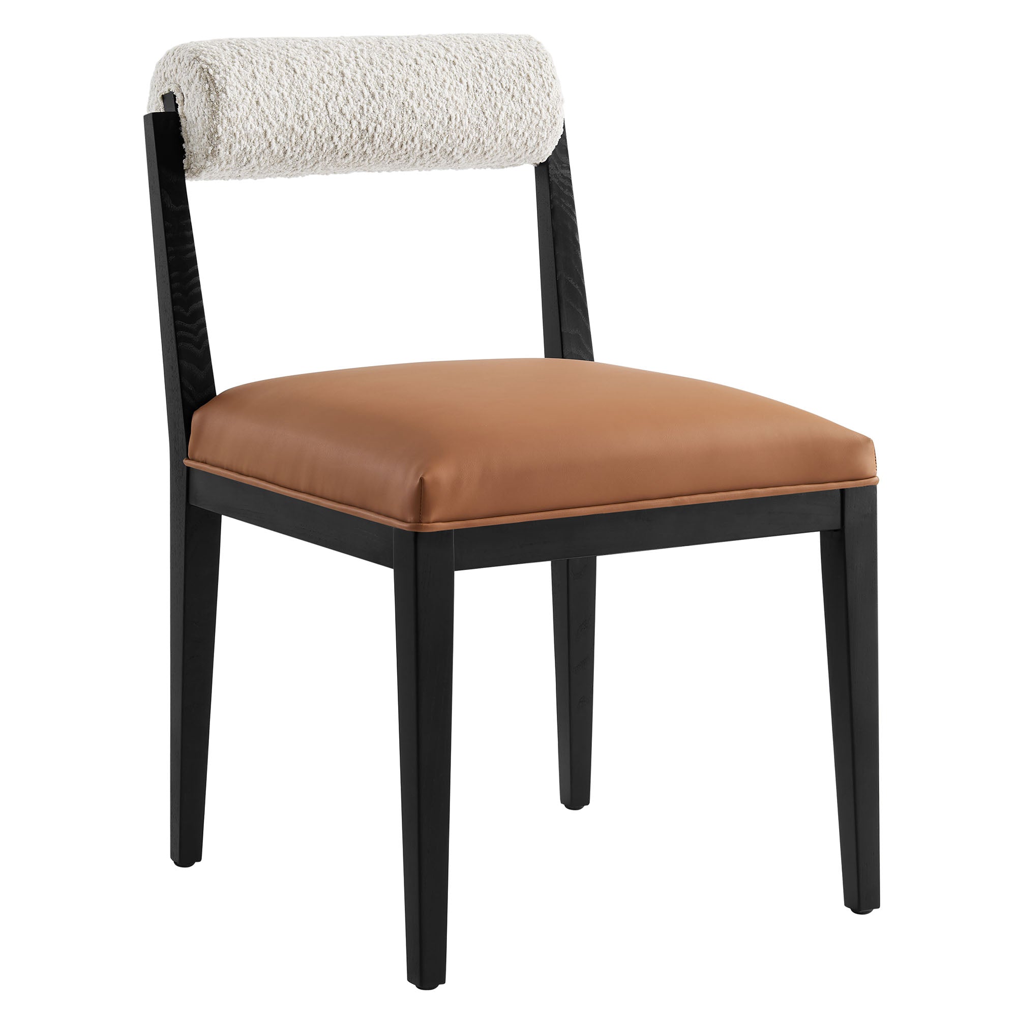 Modway EEI-7796 Kai Boucle and Vegan Leather Dining Chair Set of 2