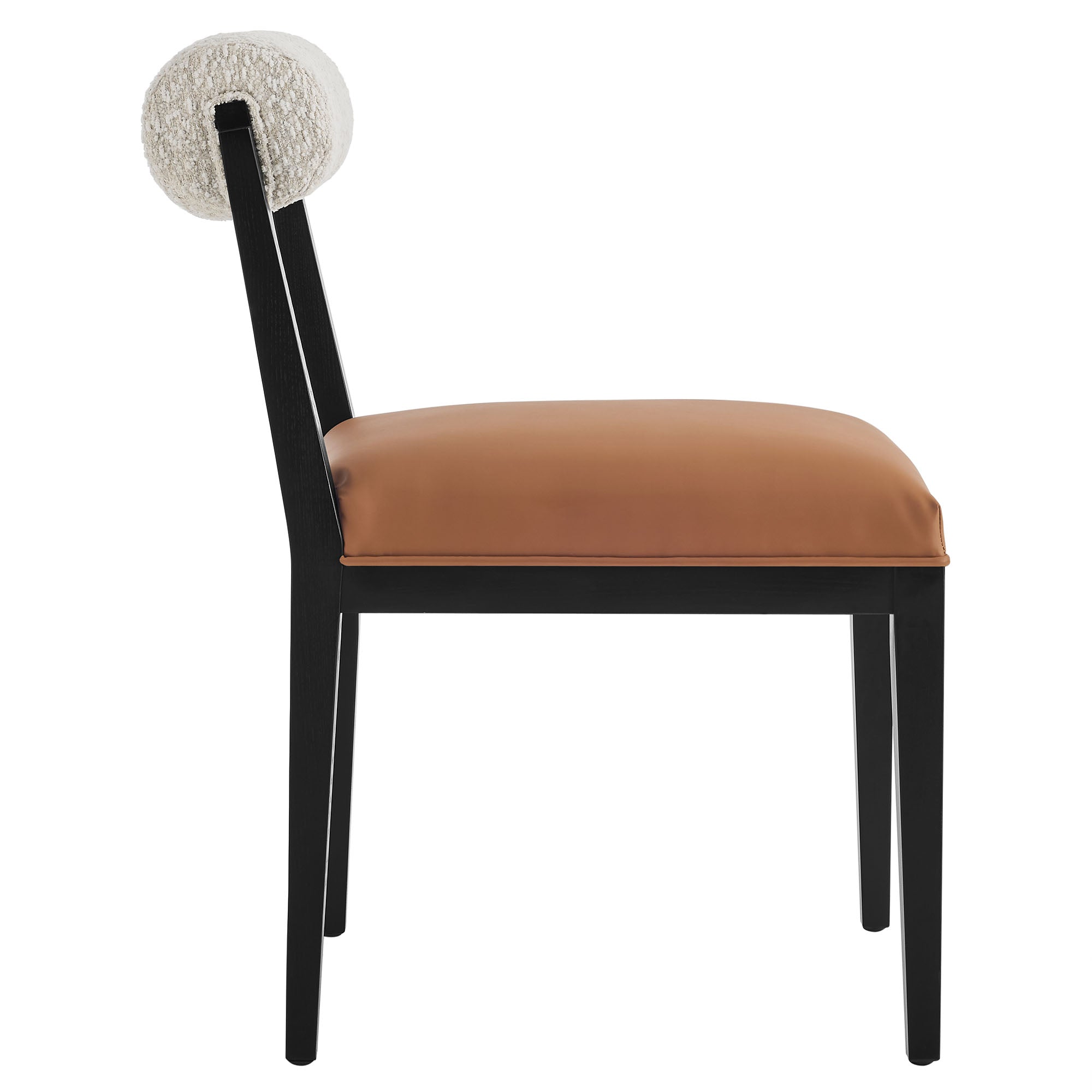 Modway EEI-7796 Kai Boucle and Vegan Leather Dining Chair Set of 2