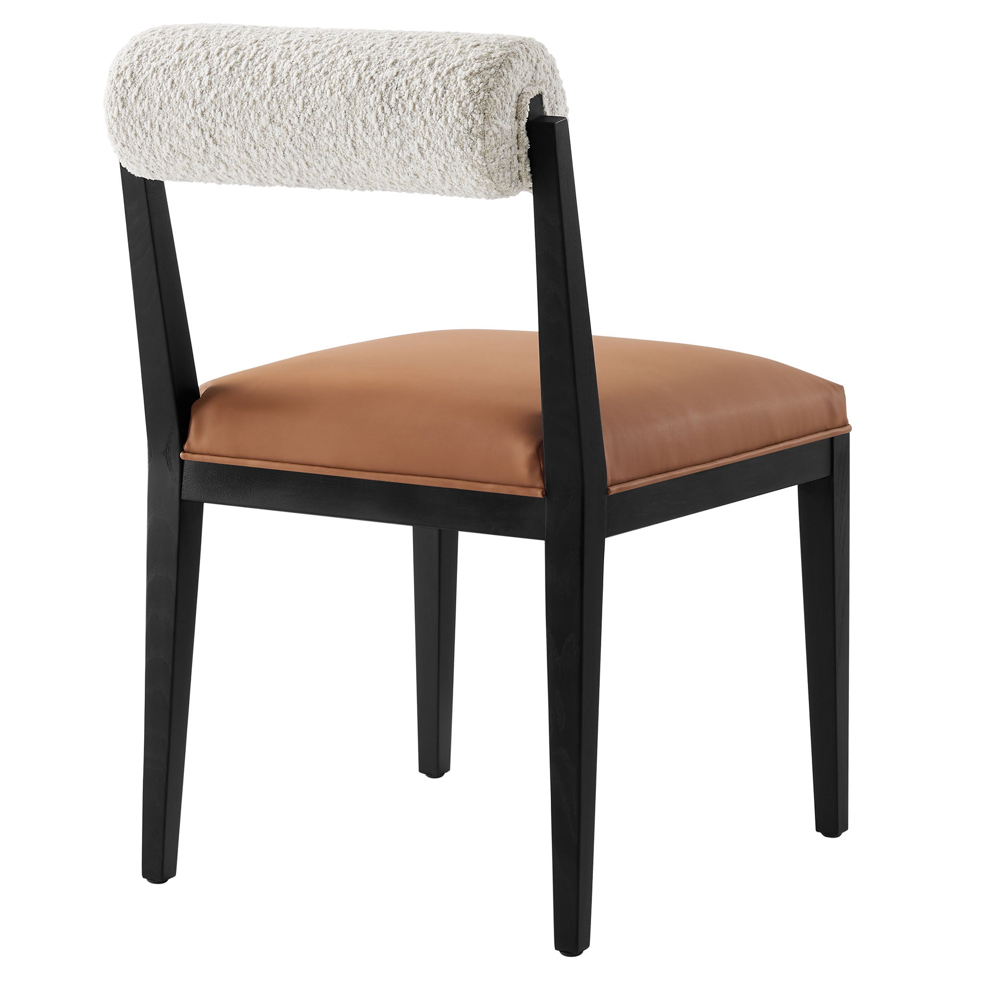 Modway EEI-7796 Kai Boucle and Vegan Leather Dining Chair Set of 2