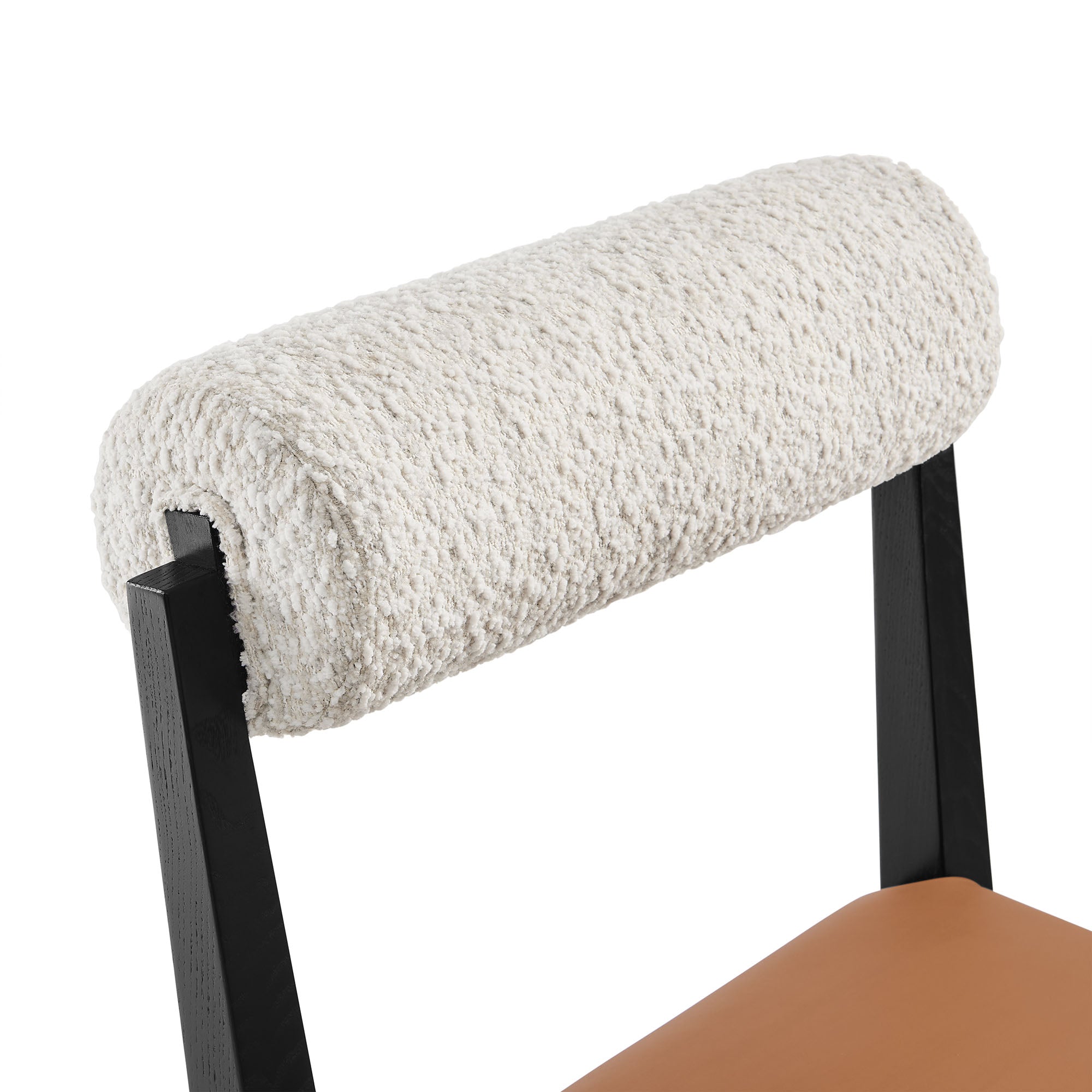 Modway EEI-7796 Kai Boucle and Vegan Leather Dining Chair Set of 2