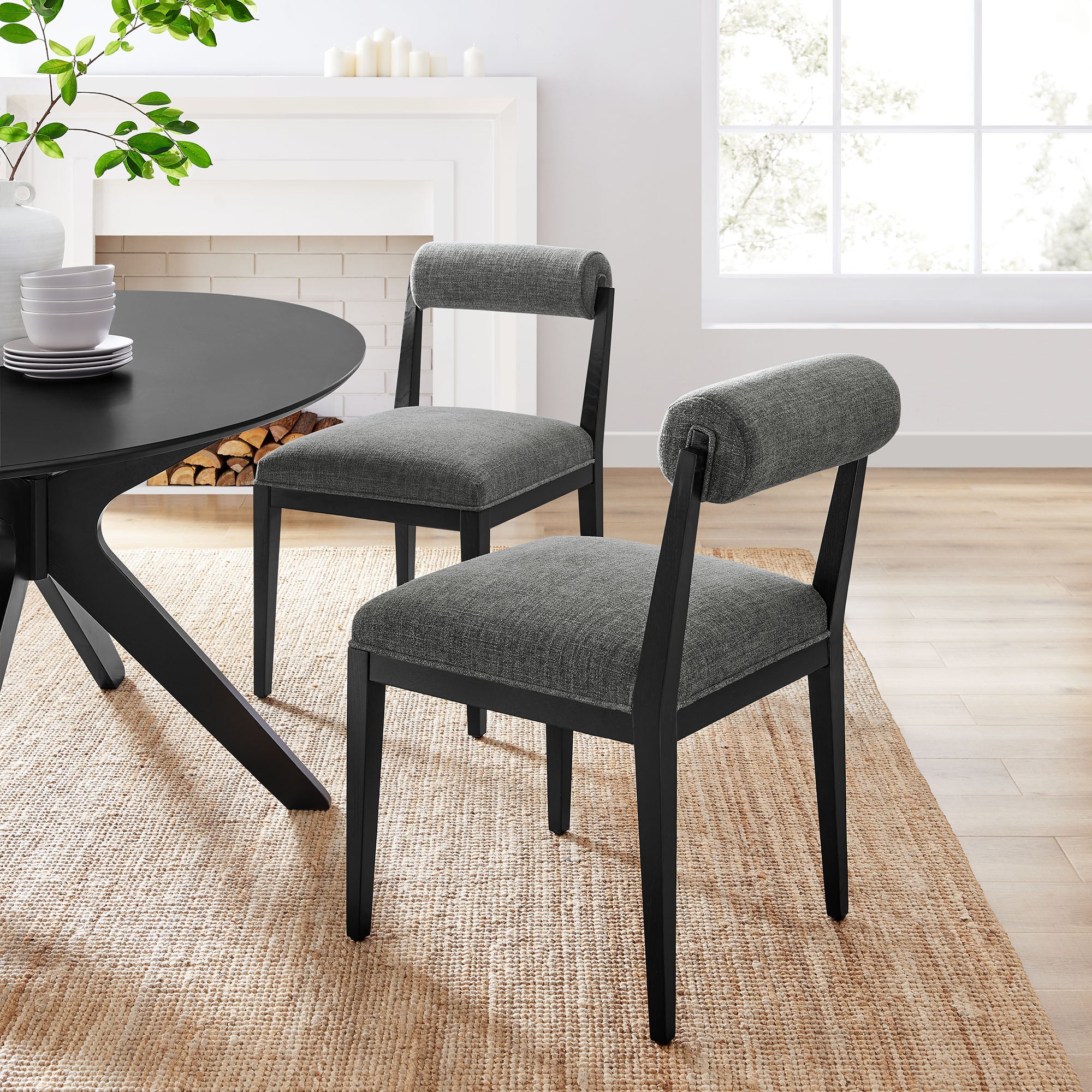 Modway EEI-7797 Kai Fabric Dining Chair Set of 2