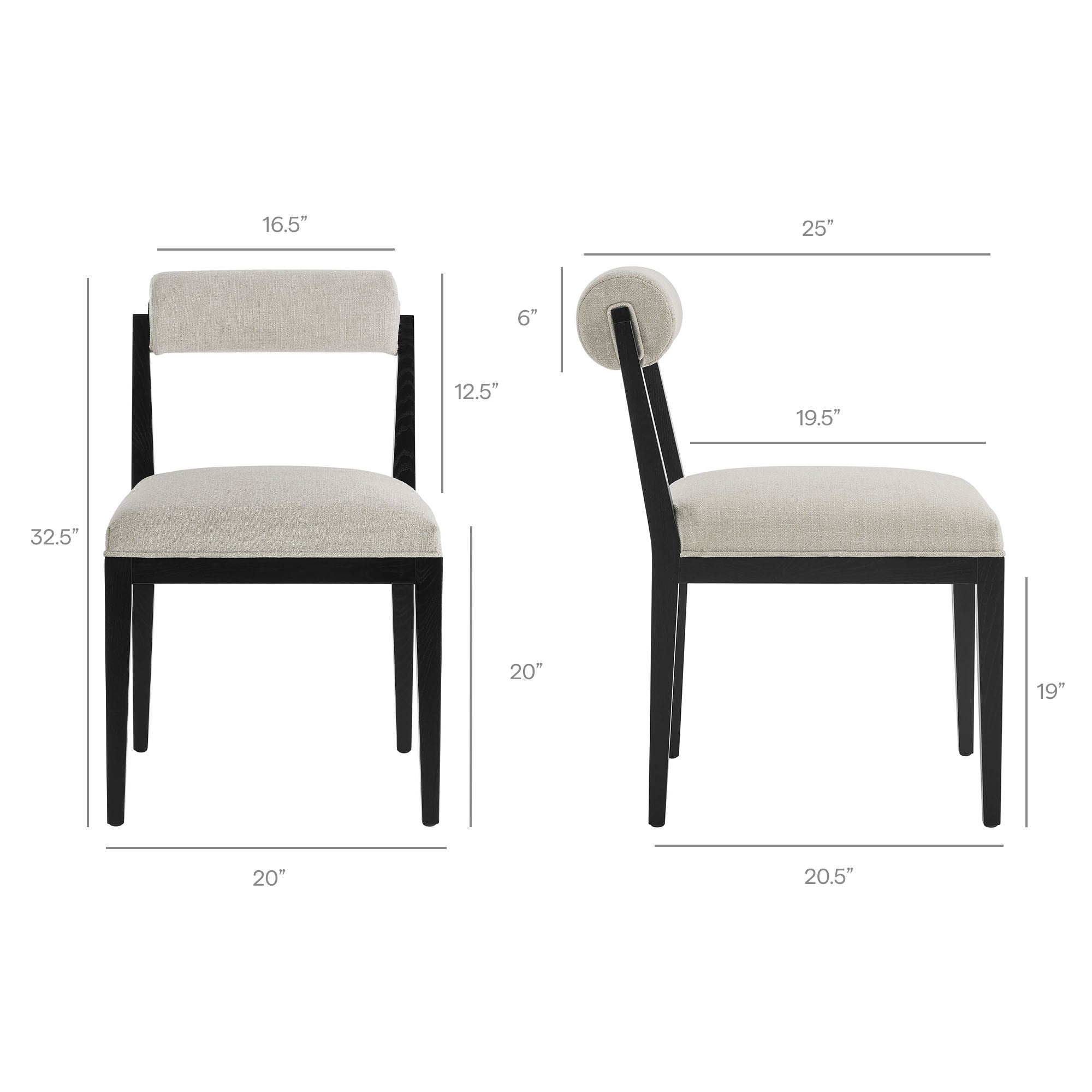 Modway EEI-7797 Kai Fabric Dining Chair Set of 2