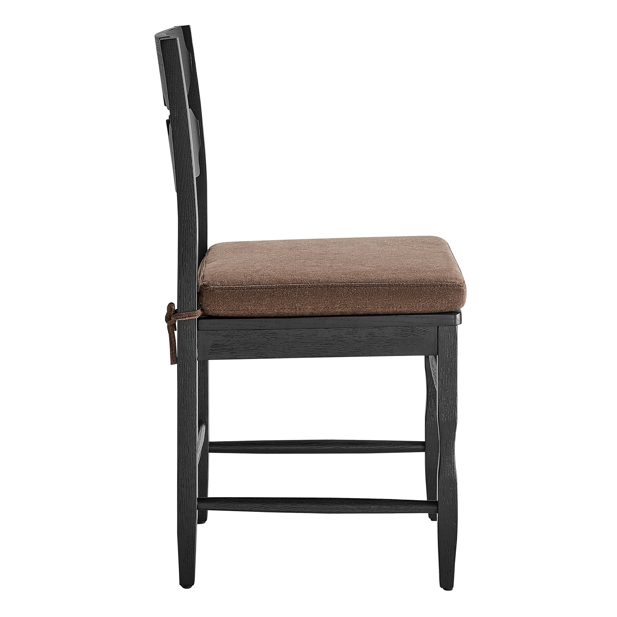 Modway EEI-7798 Jax Oak Wood Dining Chair With Wavy Razor Back and Cushion Set of 2