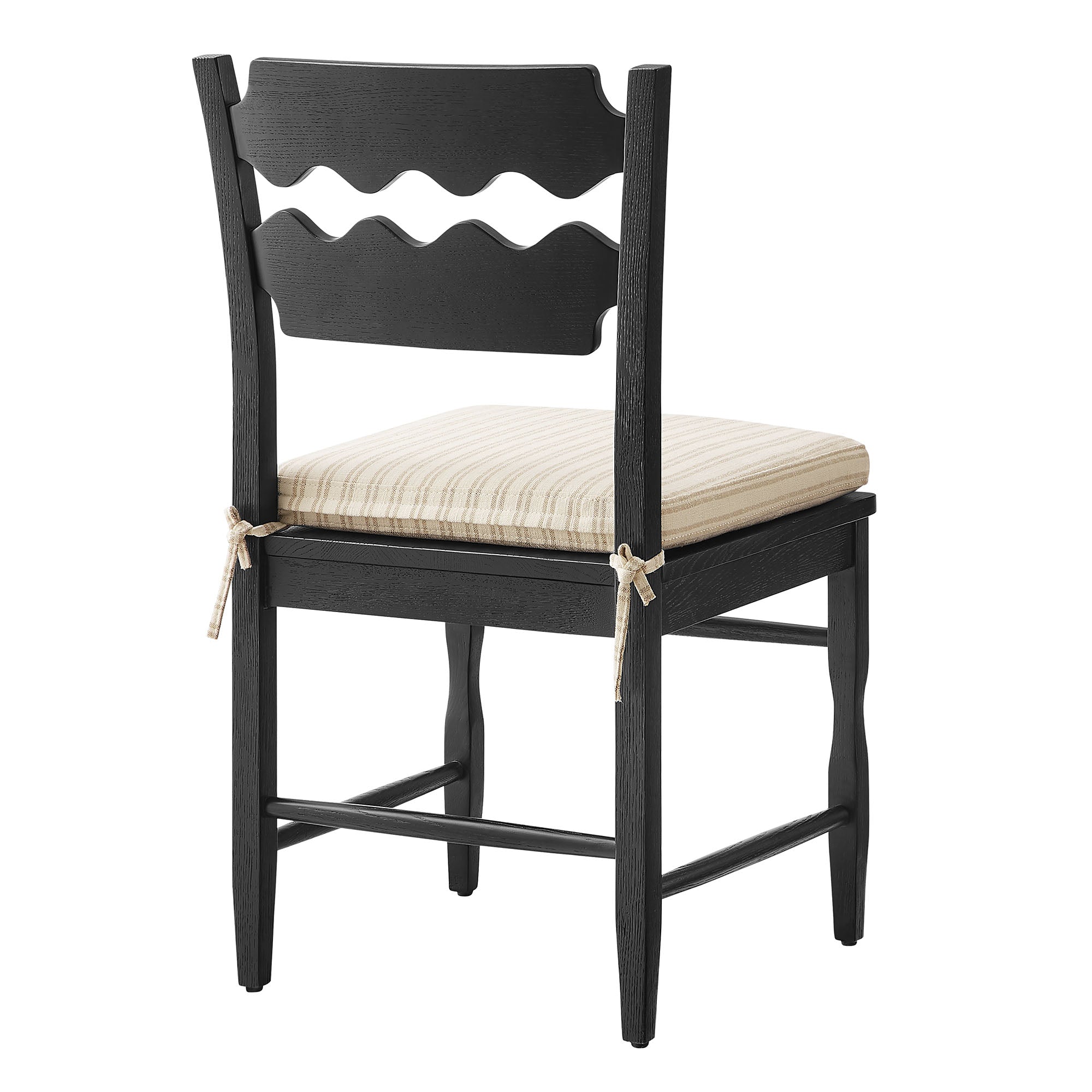 Modway EEI-7798 Jax Oak Wood Dining Chair With Wavy Razor Back and Cushion Set of 2