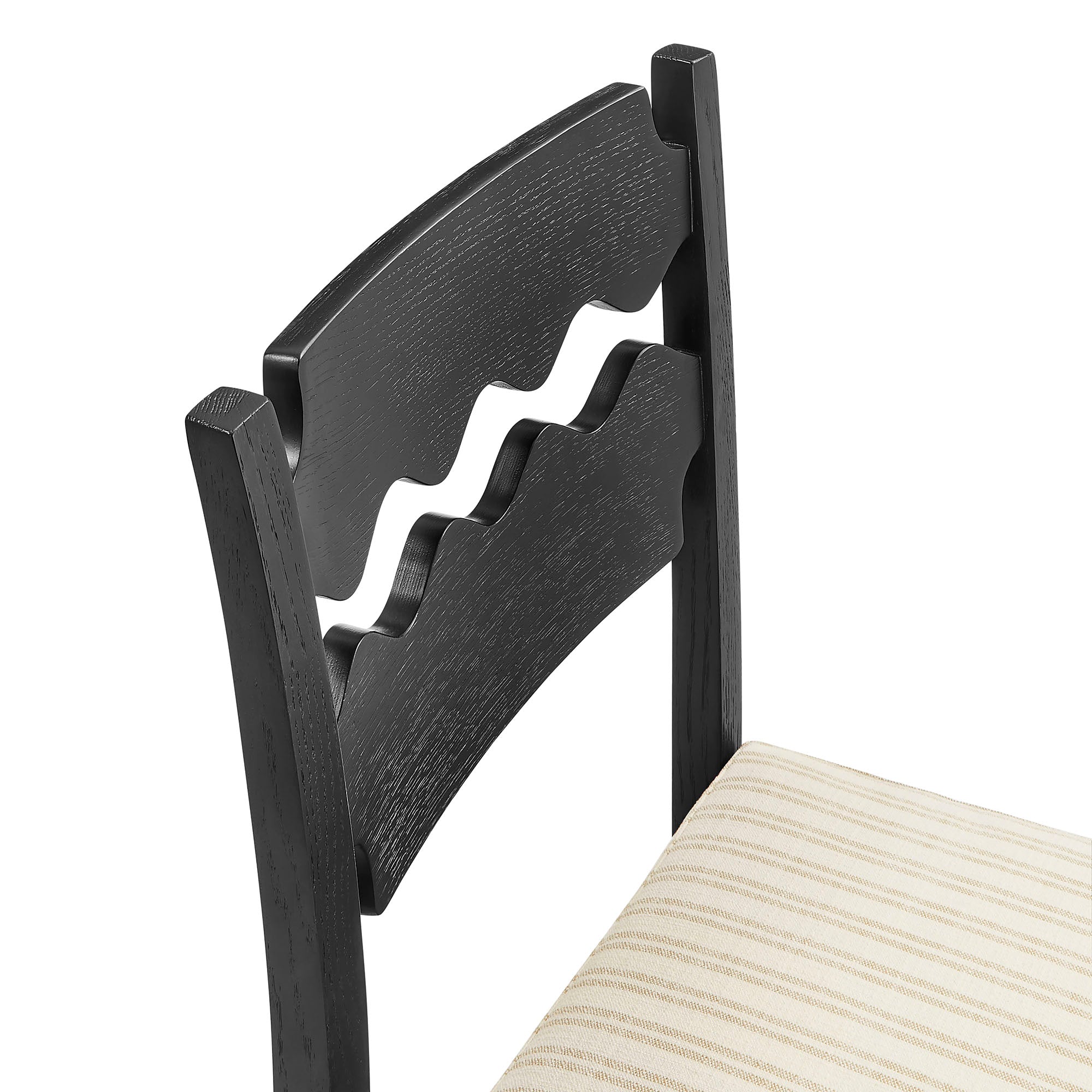Modway EEI-7798 Jax Oak Wood Dining Chair With Wavy Razor Back and Cushion Set of 2