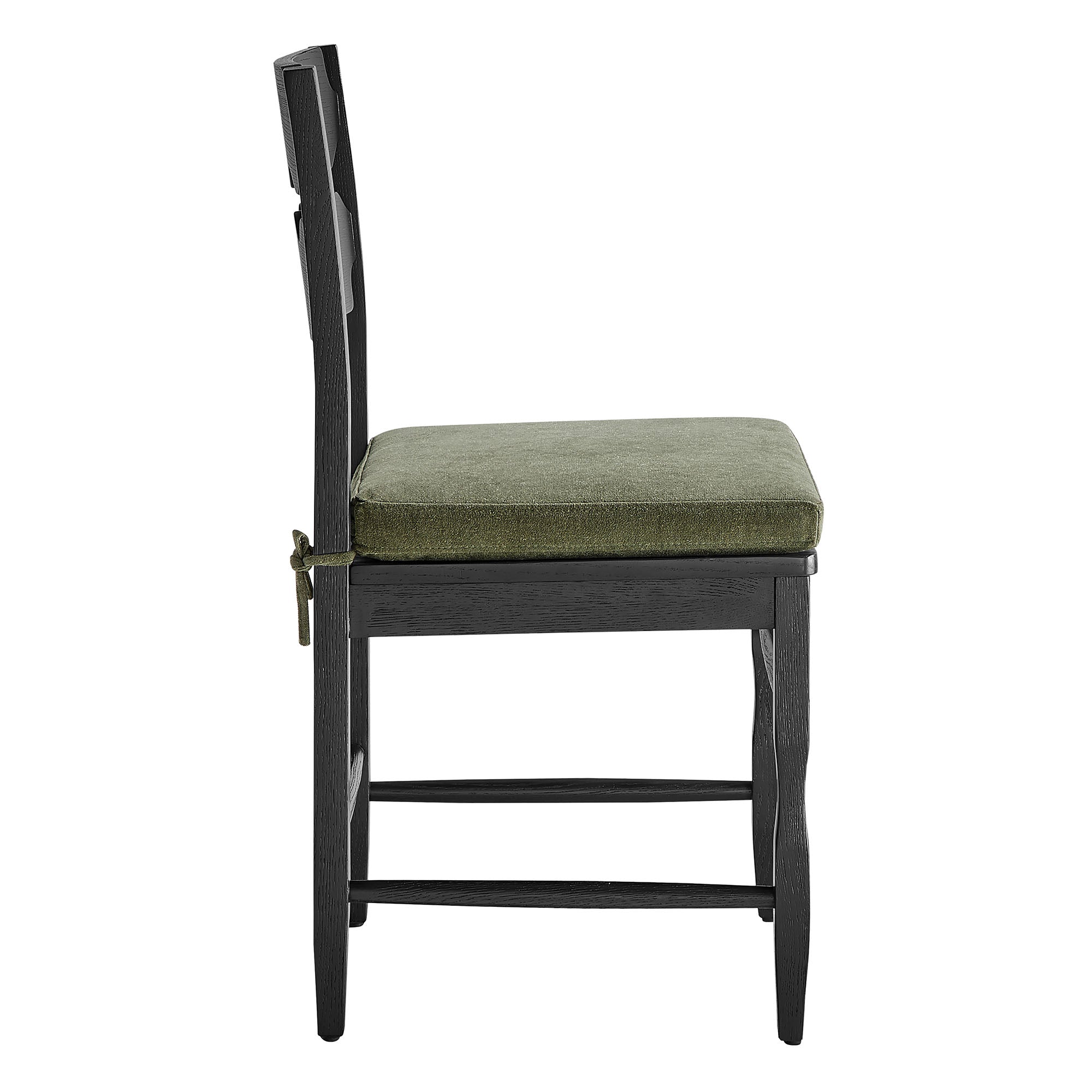 Modway EEI-7798 Jax Oak Wood Dining Chair With Wavy Razor Back and Cushion Set of 2