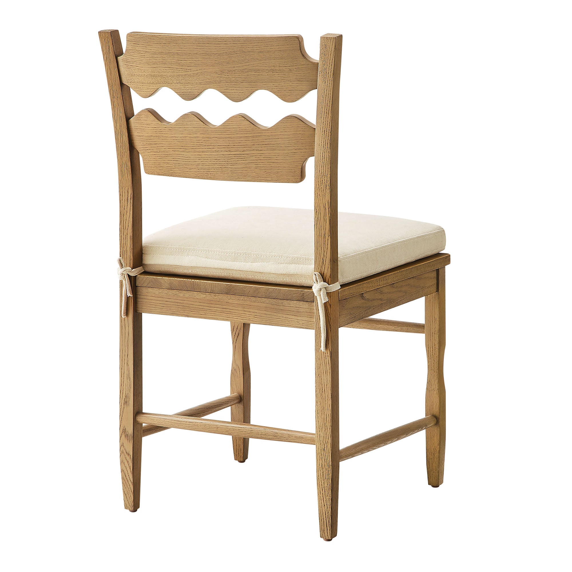 Modway EEI-7798 Jax Oak Wood Dining Chair With Wavy Razor Back and Cushion Set of 2