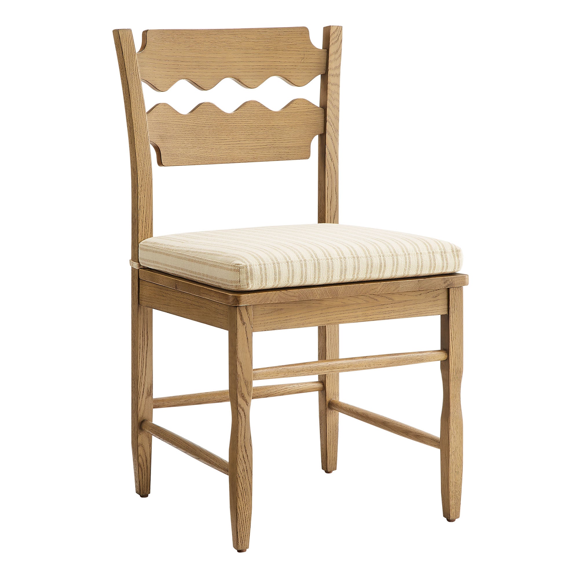 Modway EEI-7798 Jax Oak Wood Dining Chair With Wavy Razor Back and Cushion Set of 2